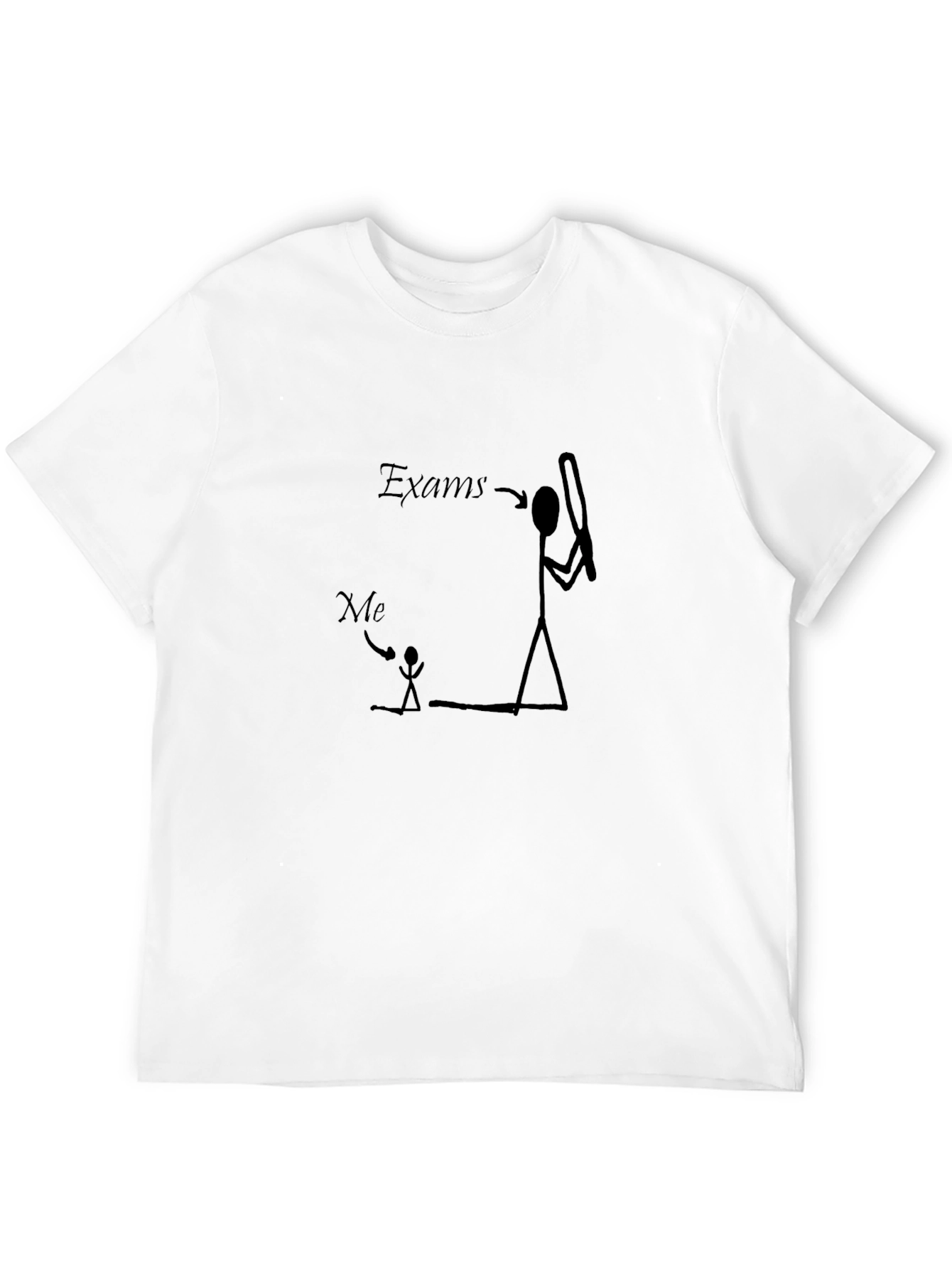 Exams vs Me Black Graphic Tee