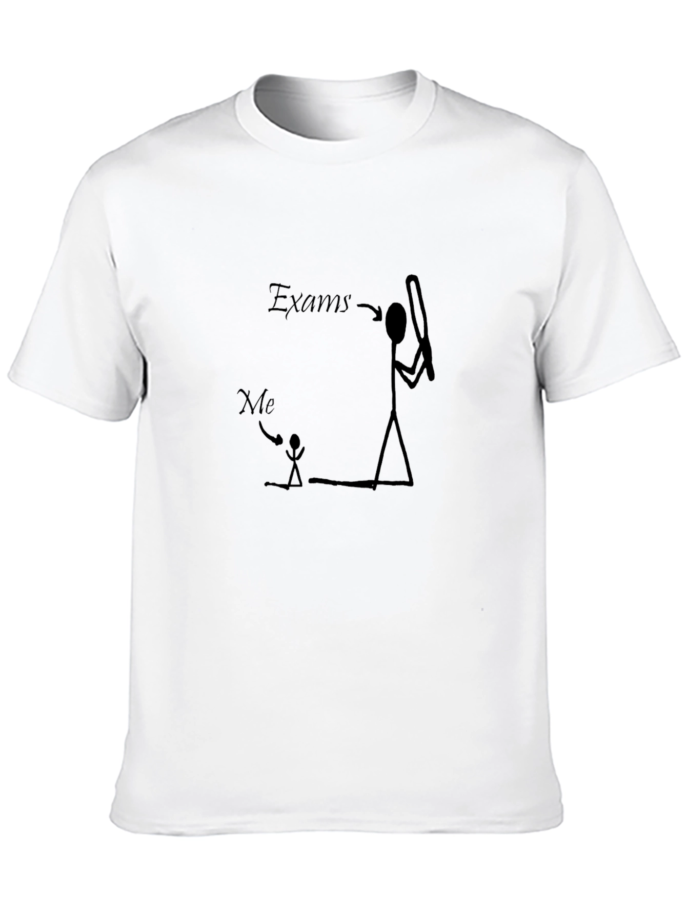 Exams vs Me Black Graphic Tee