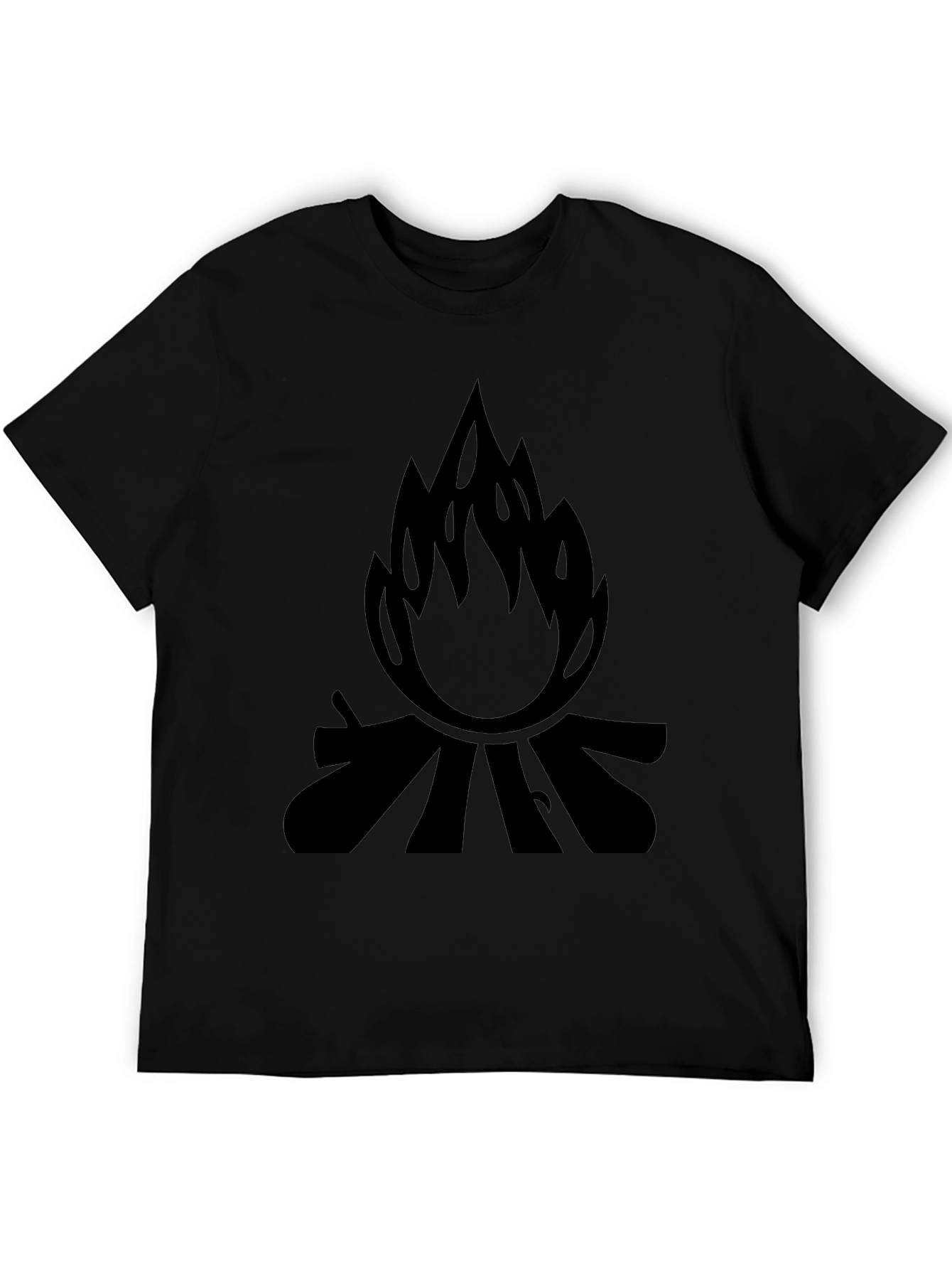 Campfire Graphic T-Shirt - Black Cotton Tee