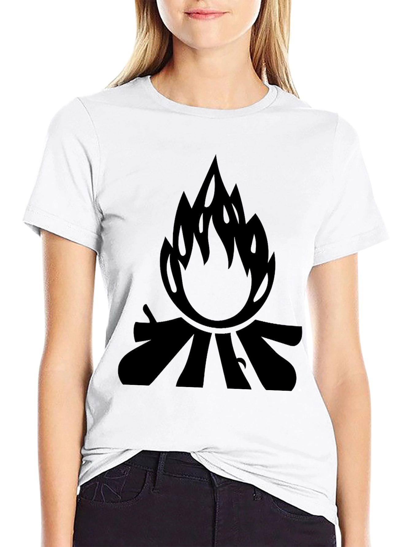 Campfire Graphic T-Shirt - Black Cotton Tee