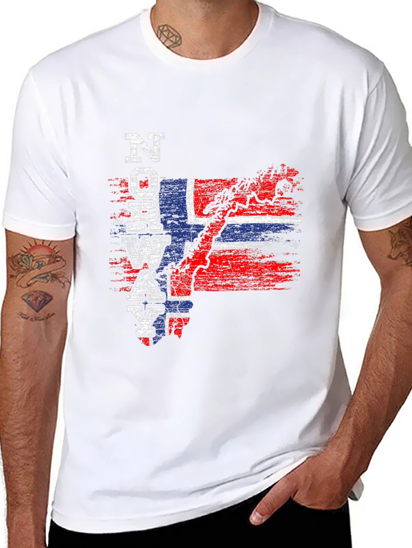 Norway Flag T-Shirt Patriotic Map Tee