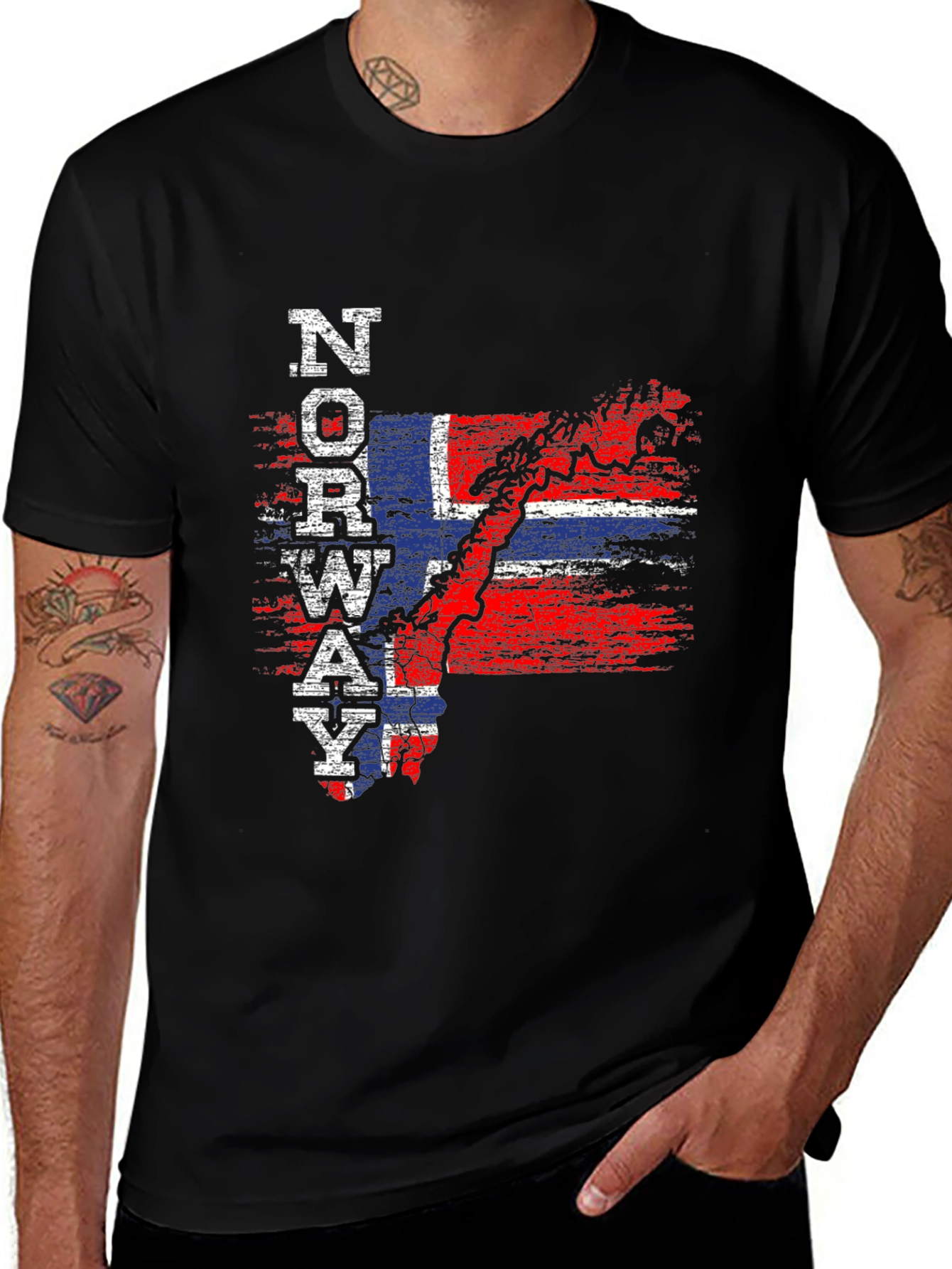 Norway Flag T-Shirt Patriotic Map Tee