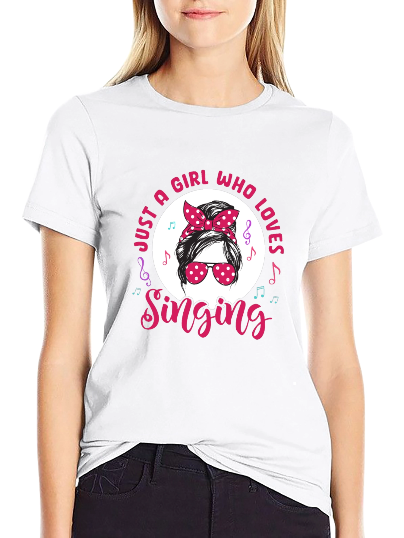 Singing Girl Messy Bun T-Shirt