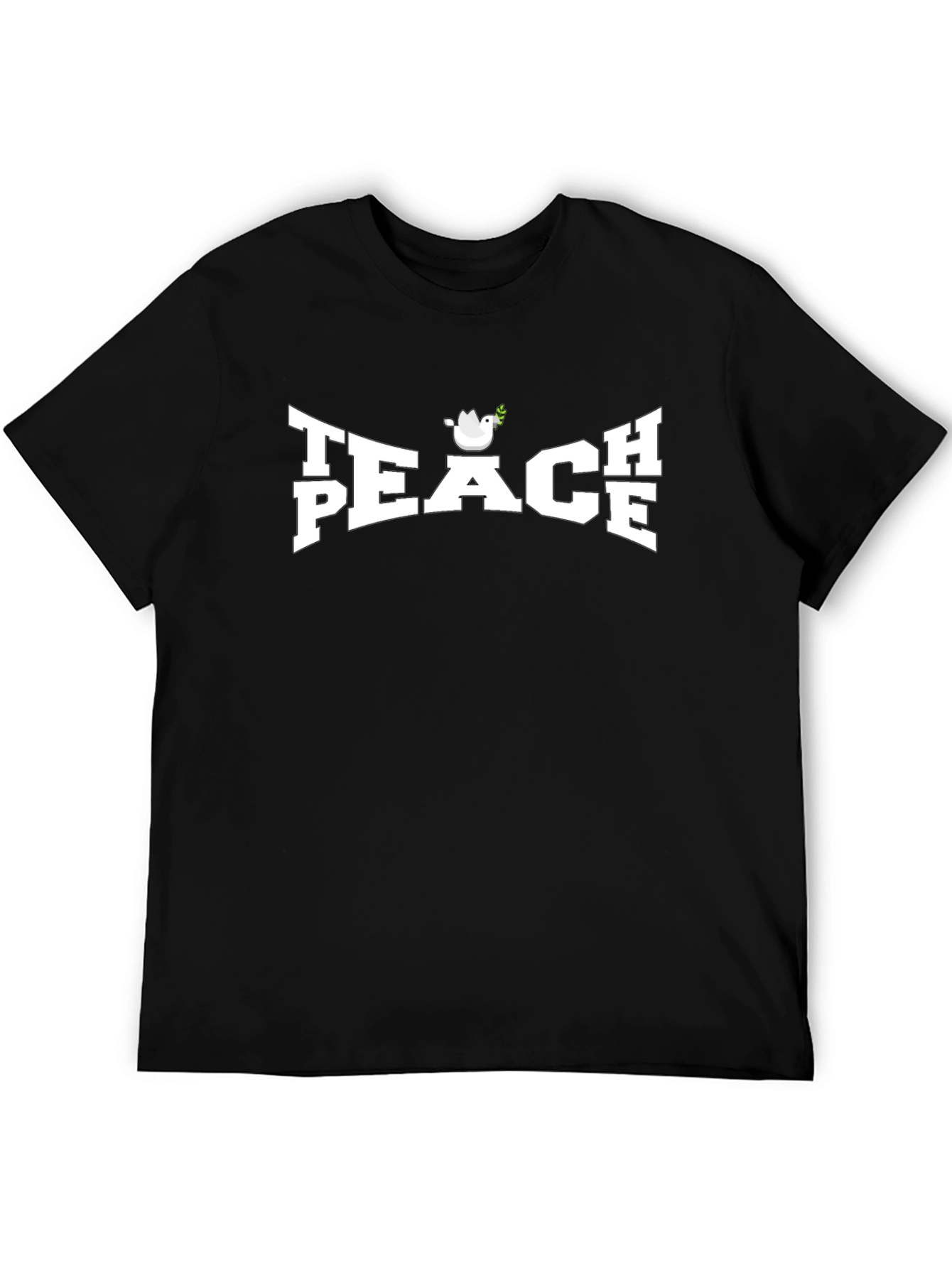 Peace Dove Graphic Tee - Black Cotton T-Shirt