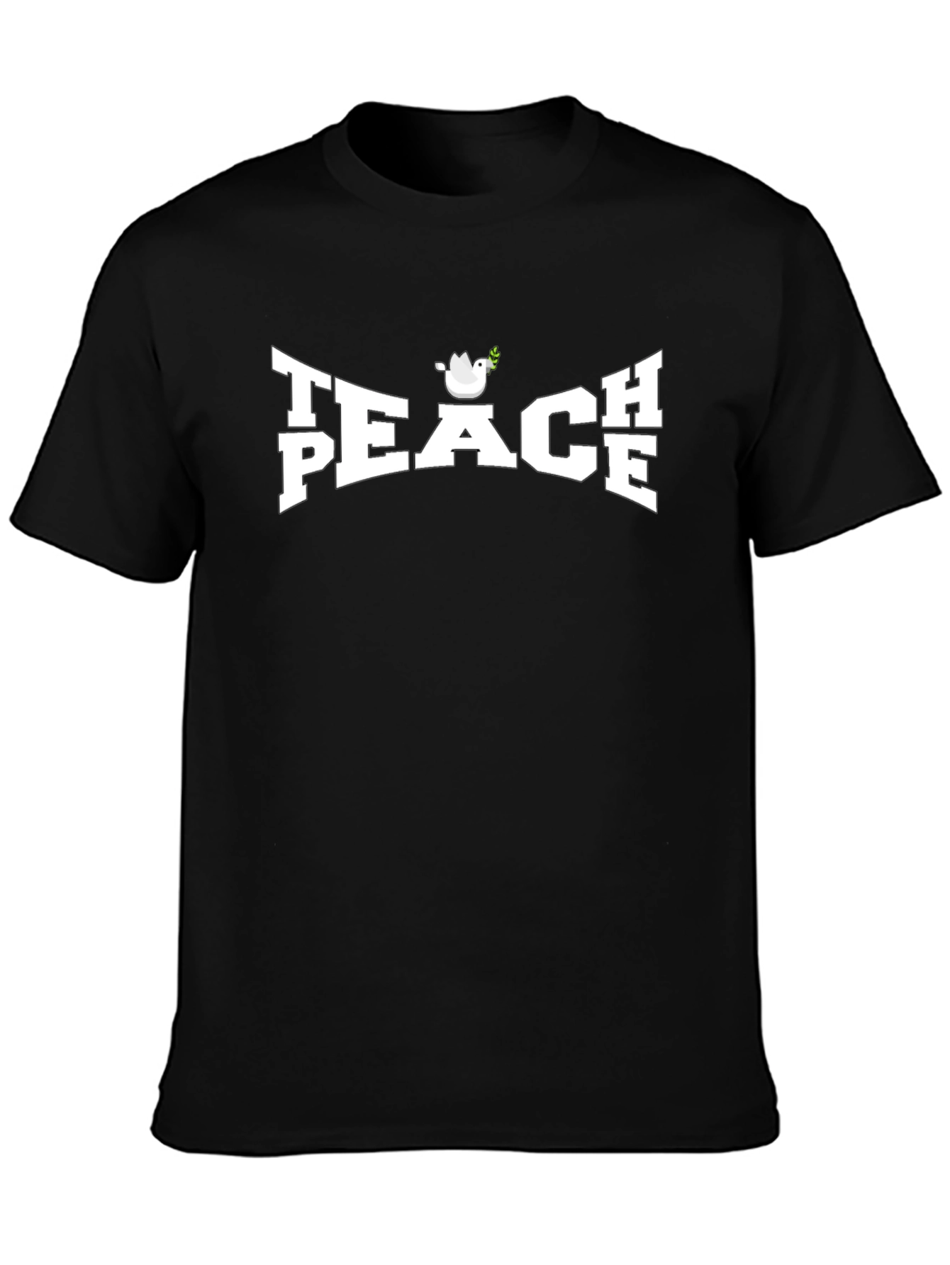 Peace Dove Graphic Tee - Black Cotton T-Shirt