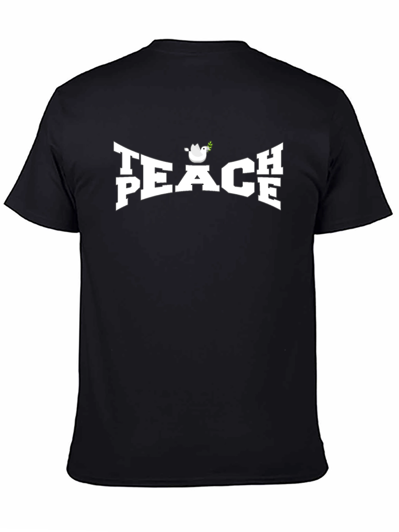 Peace Dove Graphic Tee - Black Cotton T-Shirt