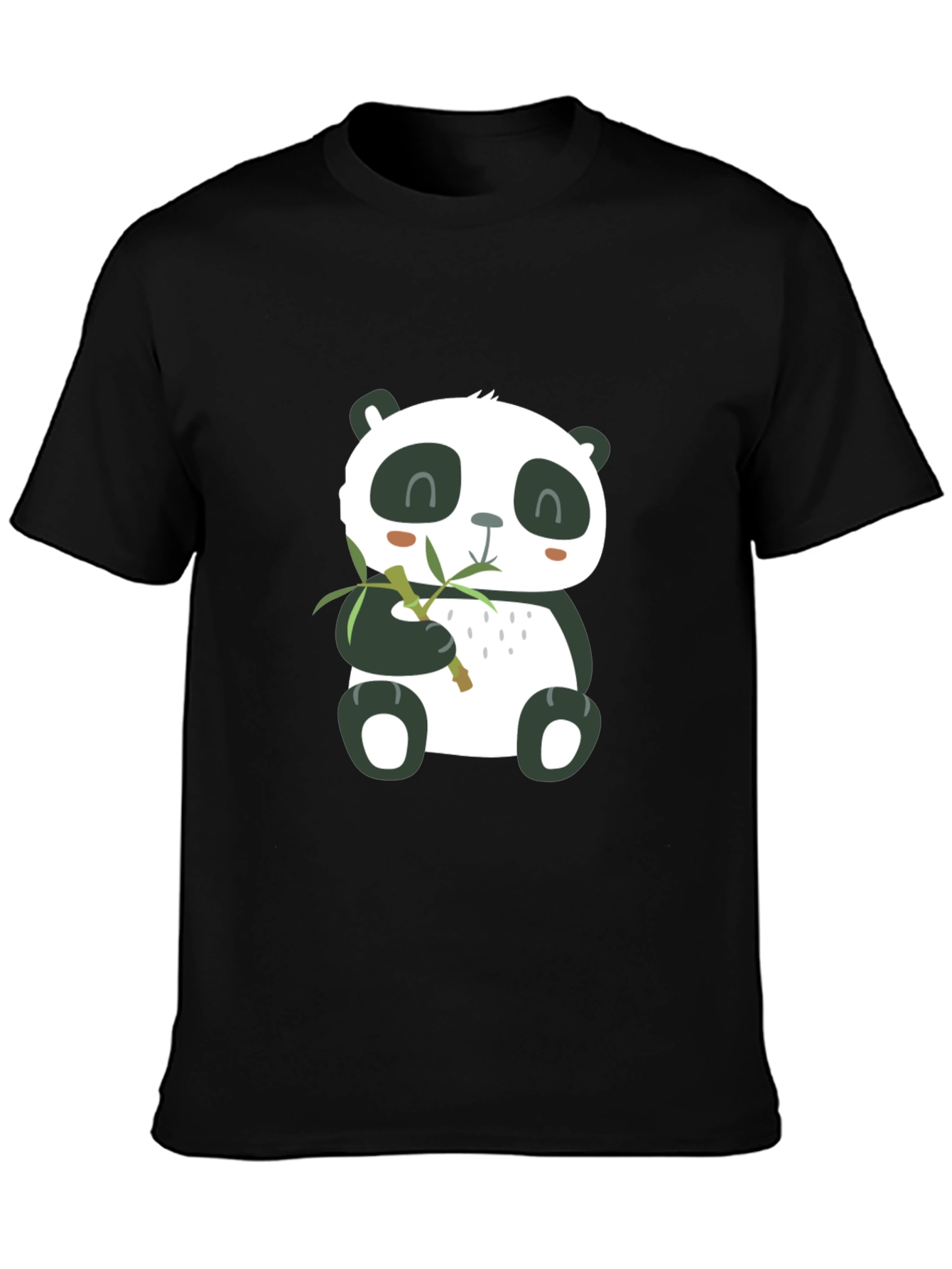 Cute Panda Eating Bamboo Mens T-Shirt