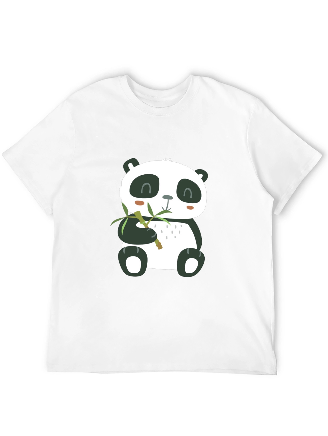 Cute Panda Eating Bamboo Mens T-Shirt