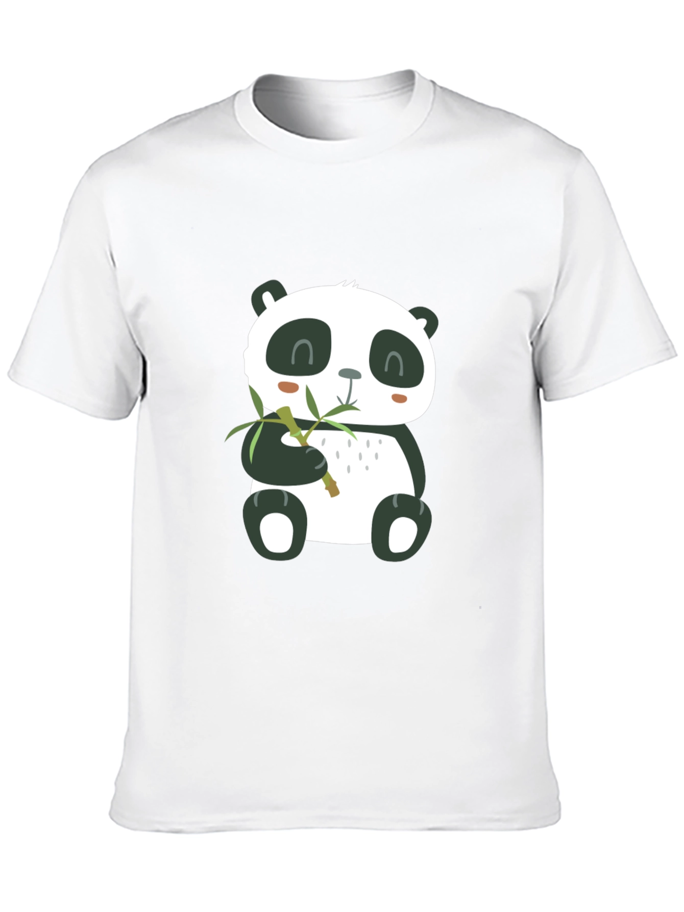 Cute Panda Eating Bamboo Mens T-Shirt