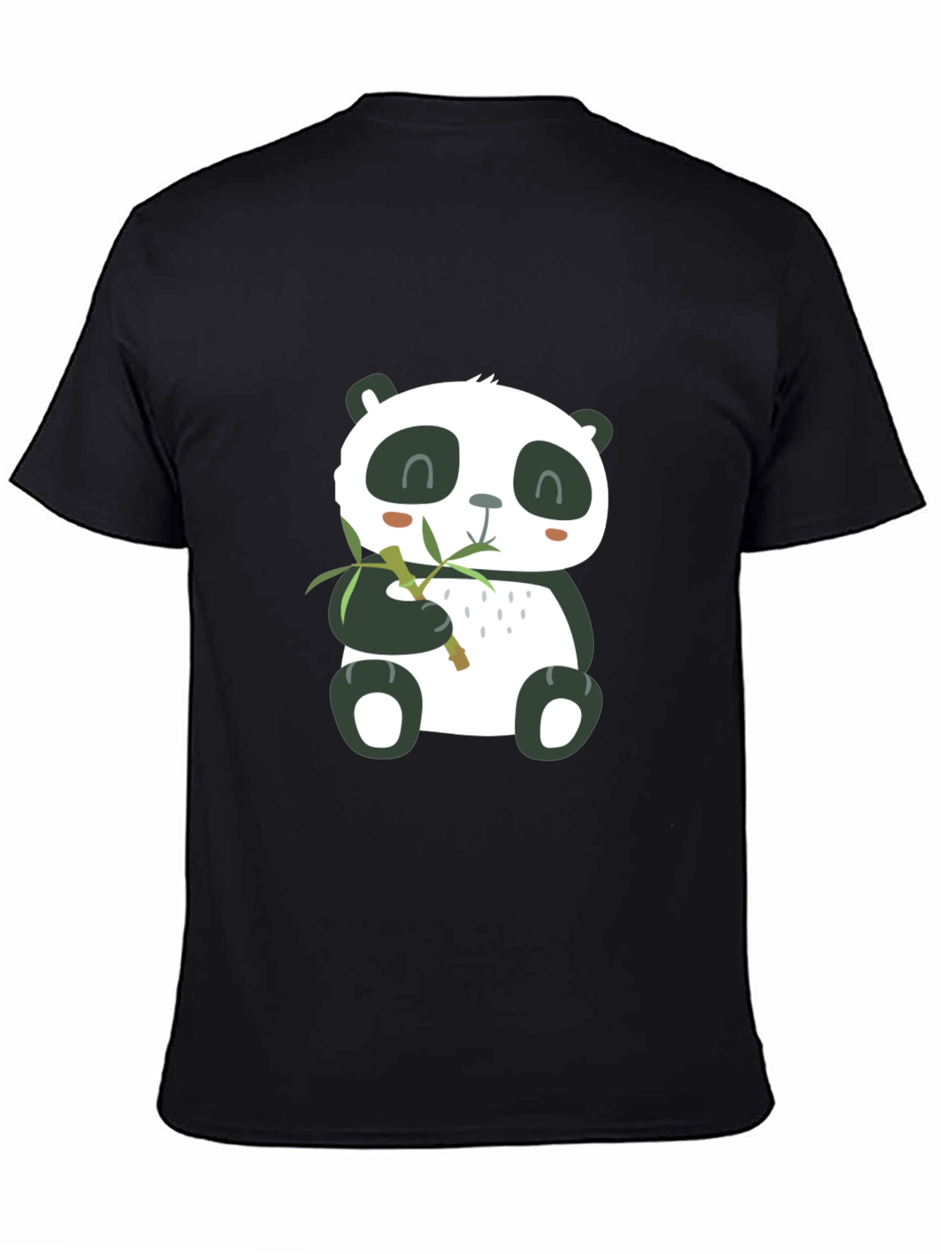 Cute Panda Eating Bamboo Mens T-Shirt