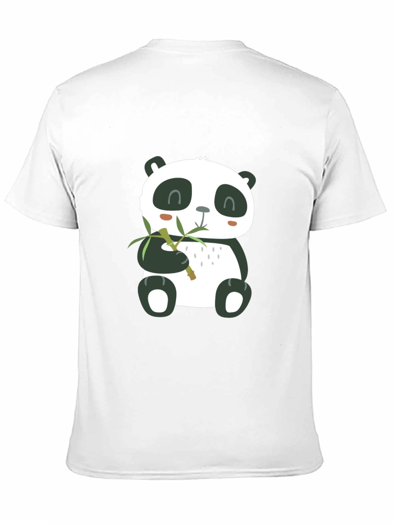 Cute Panda Eating Bamboo Mens T-Shirt