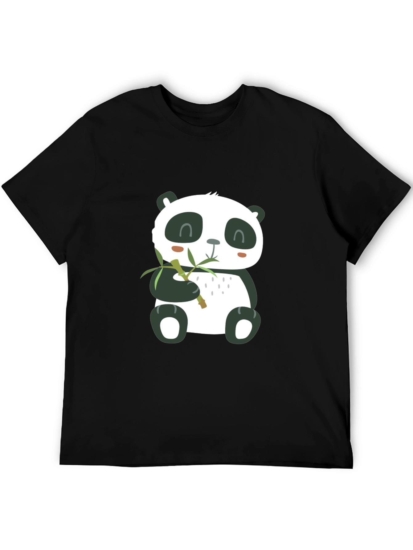 Cute Panda Eating Bamboo Mens T-Shirt