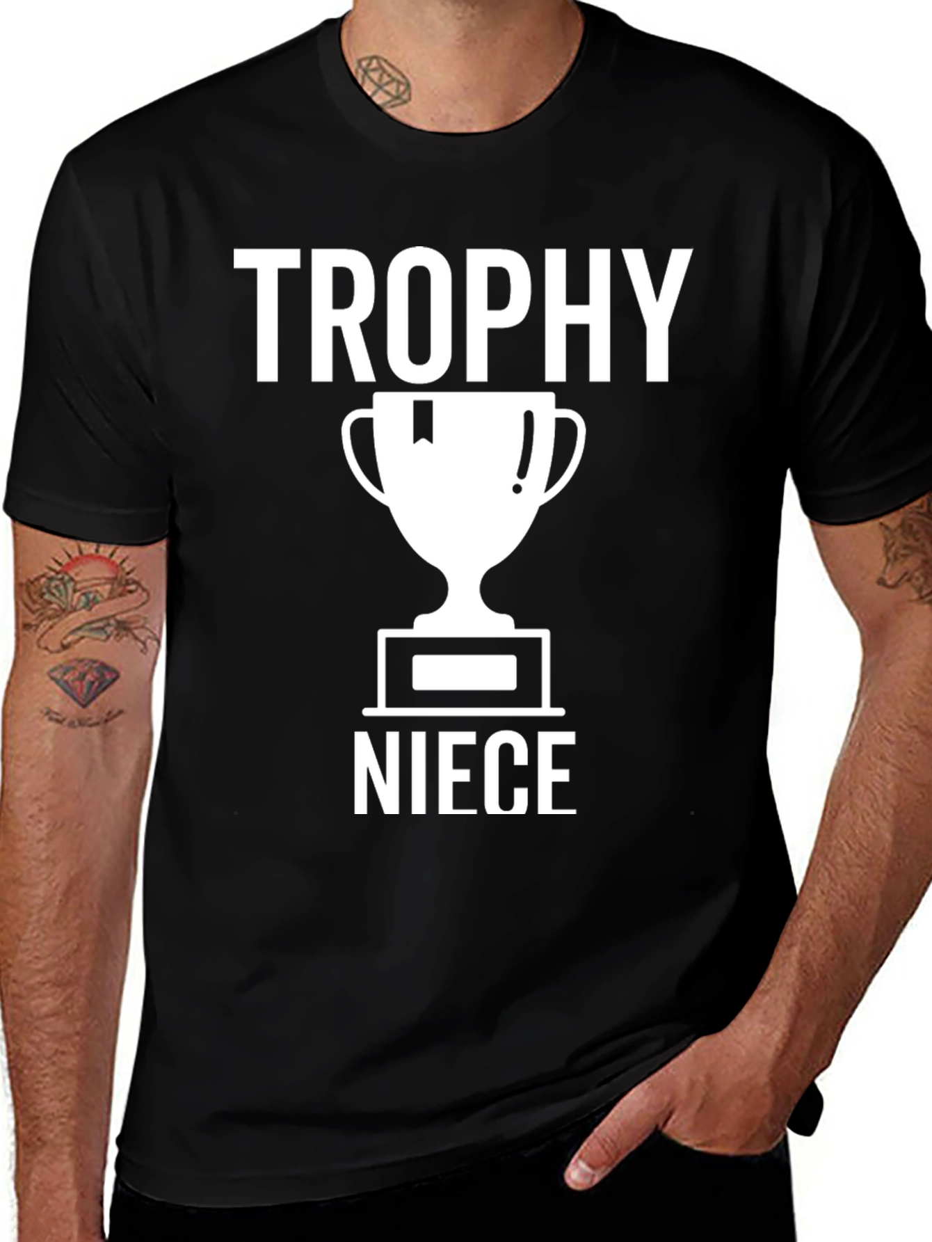 Trophy Niece Graphic Tee - Black Cotton T-Shirt
