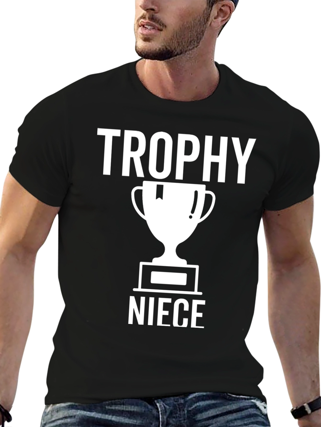 Trophy Niece Graphic Tee - Black Cotton T-Shirt