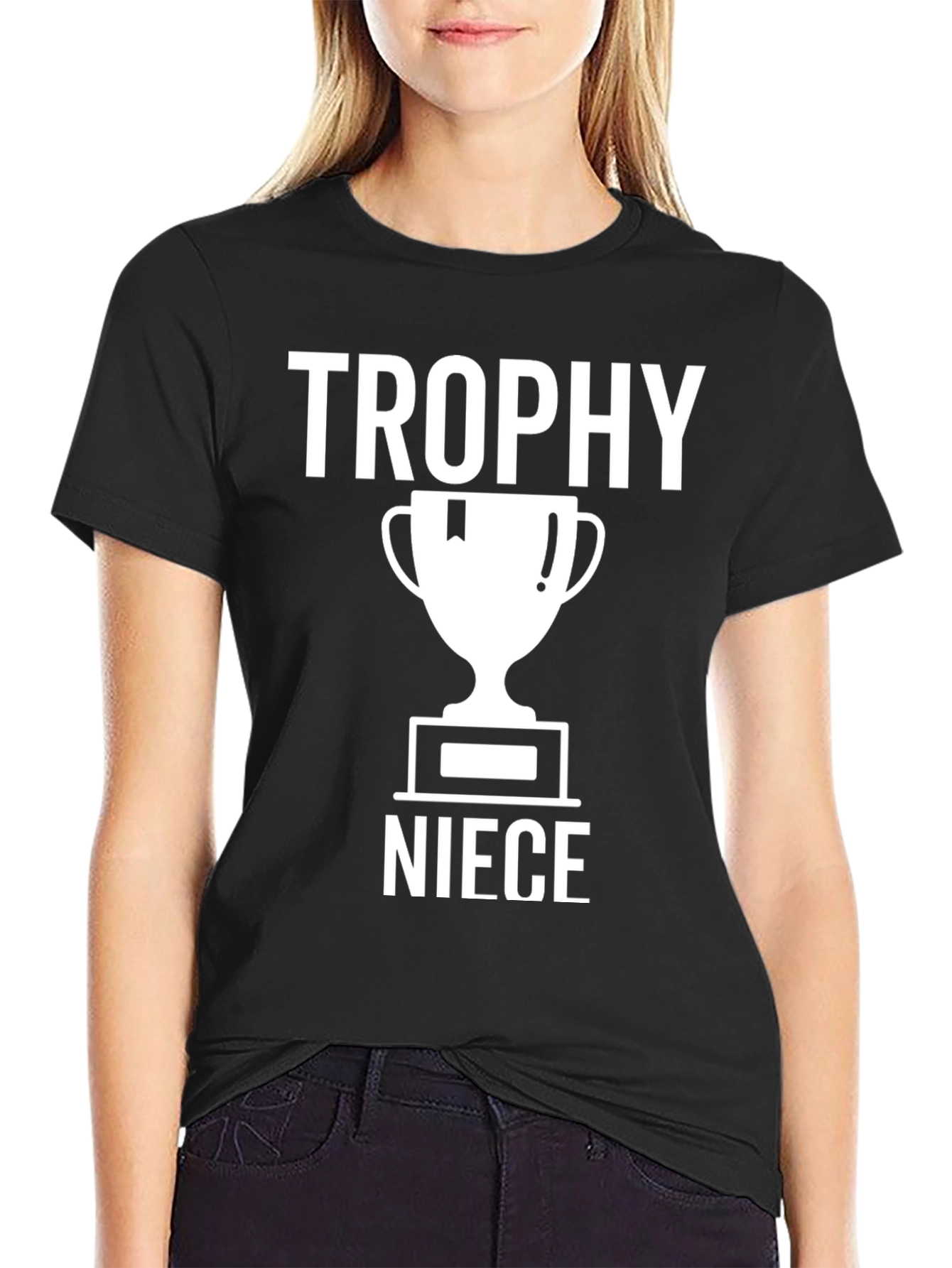 Trophy Niece Graphic Tee - Black Cotton T-Shirt