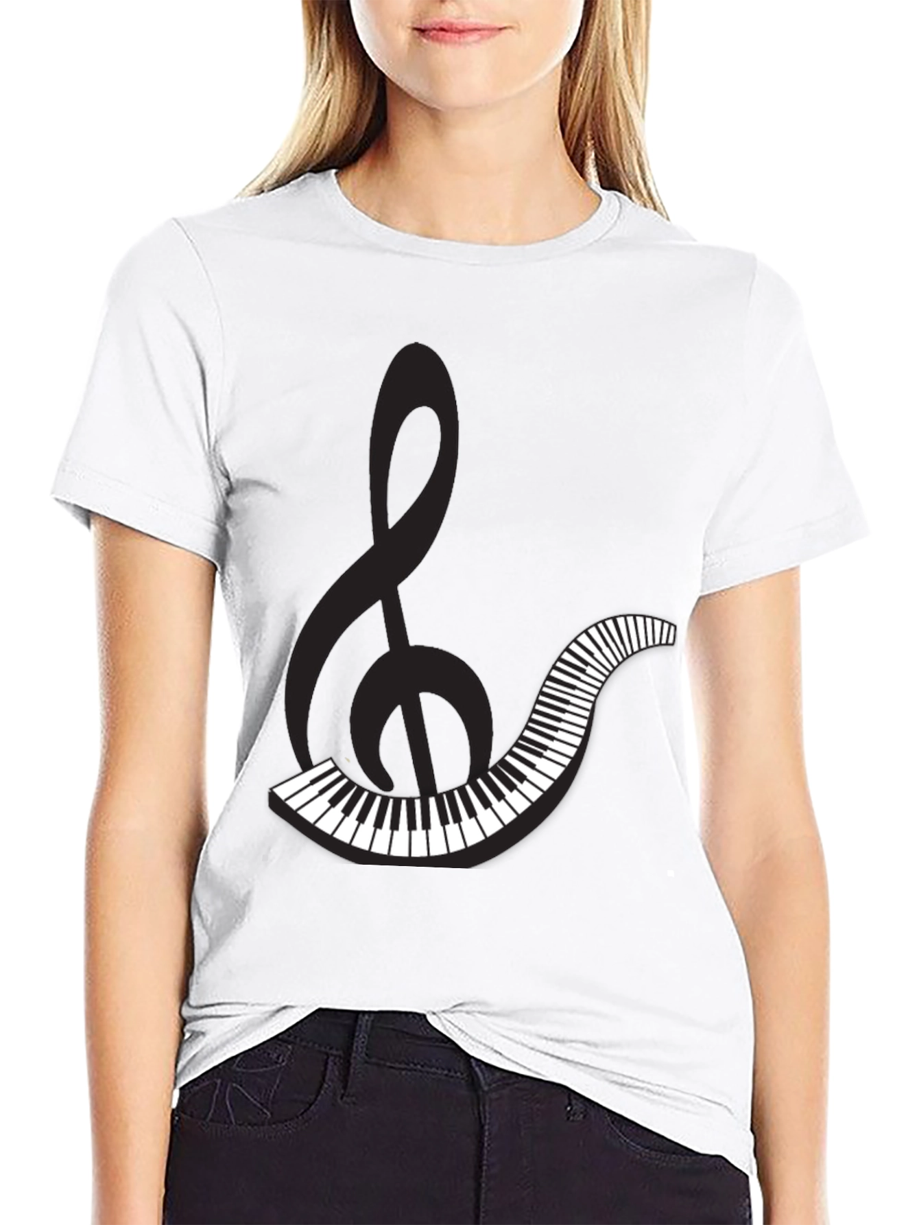 Musical Clef & Keyboard Graphic Tee