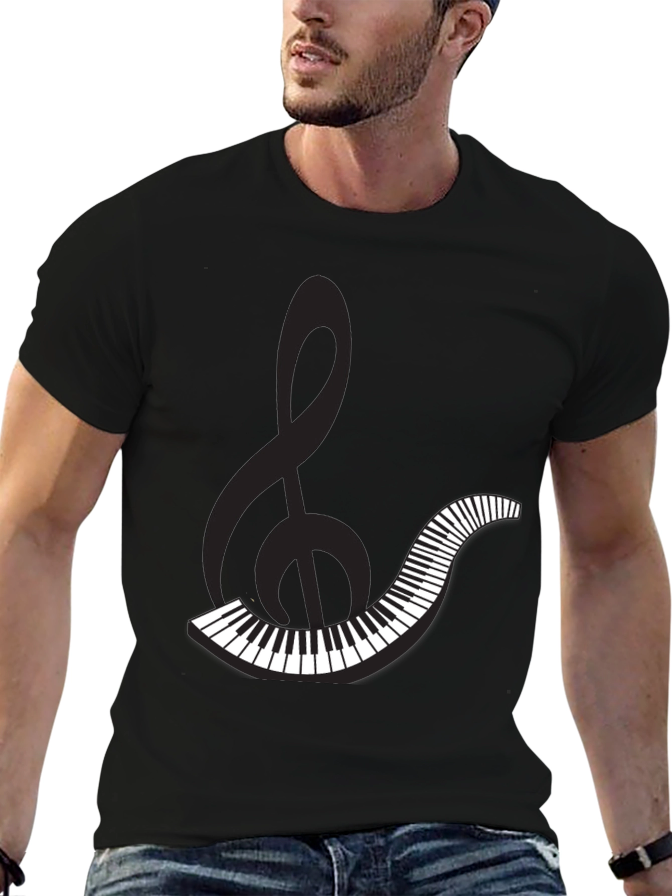 Musical Clef & Keyboard Graphic Tee