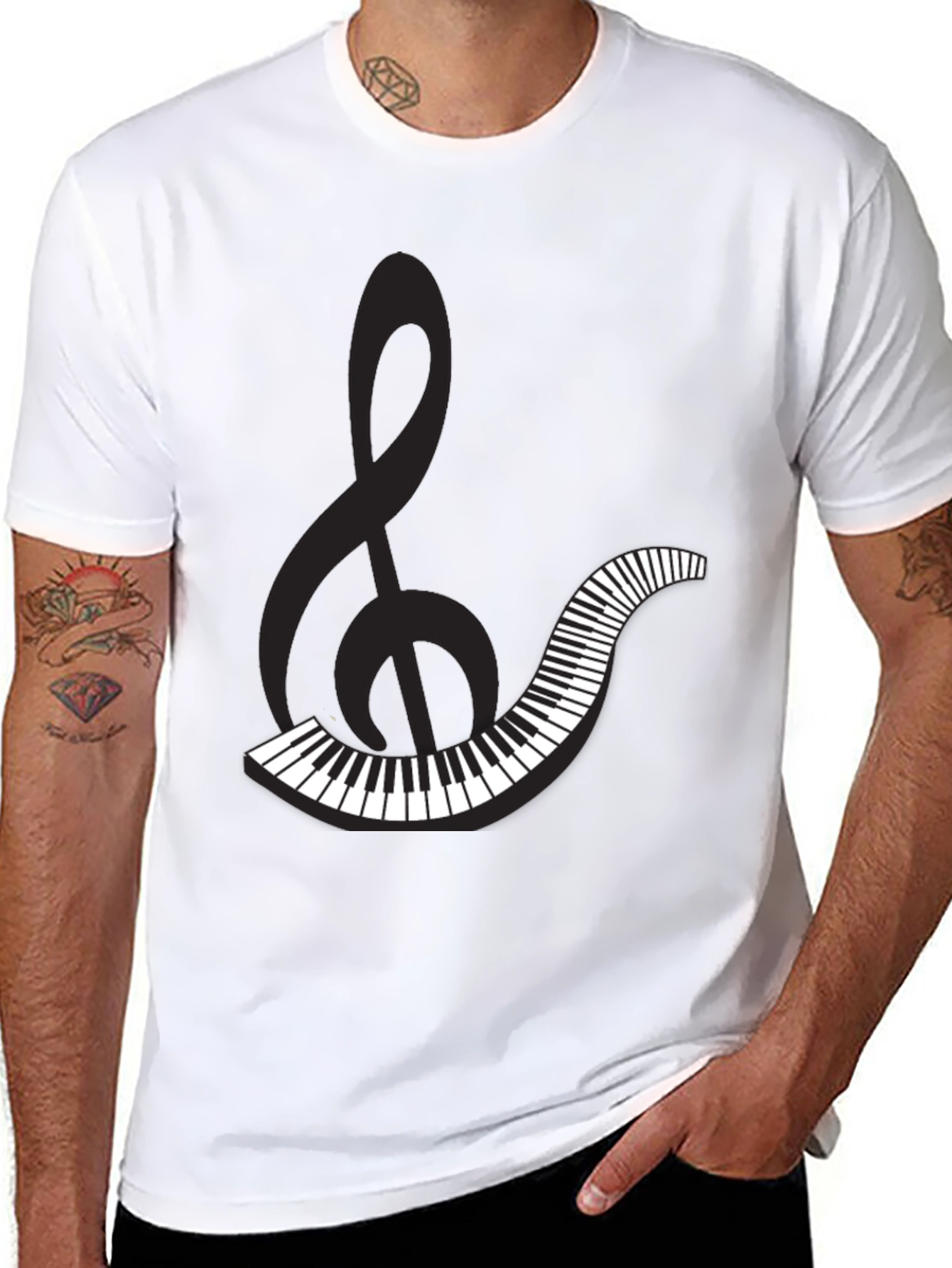 Musical Clef & Keyboard Graphic Tee