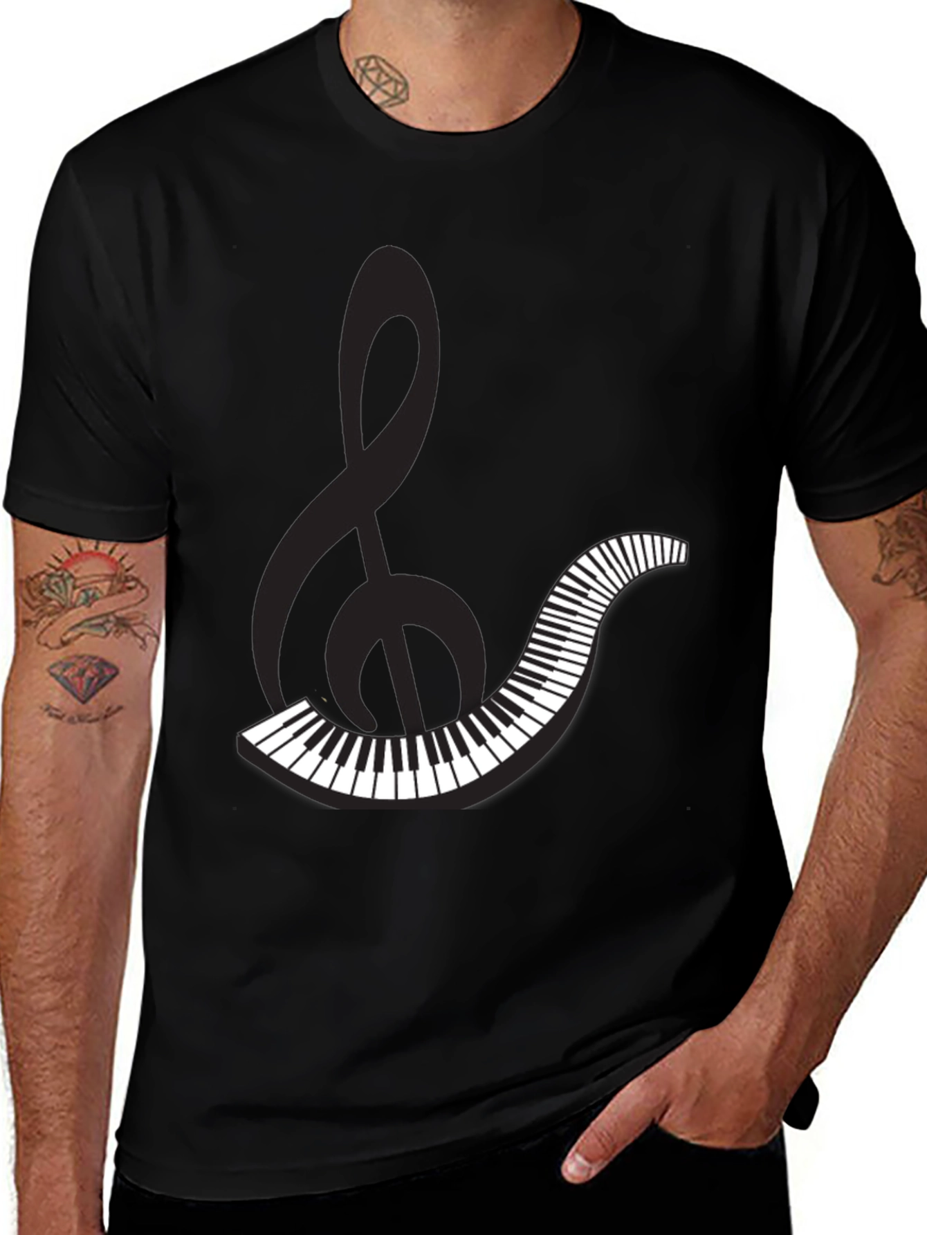 Musical Clef & Keyboard Graphic Tee