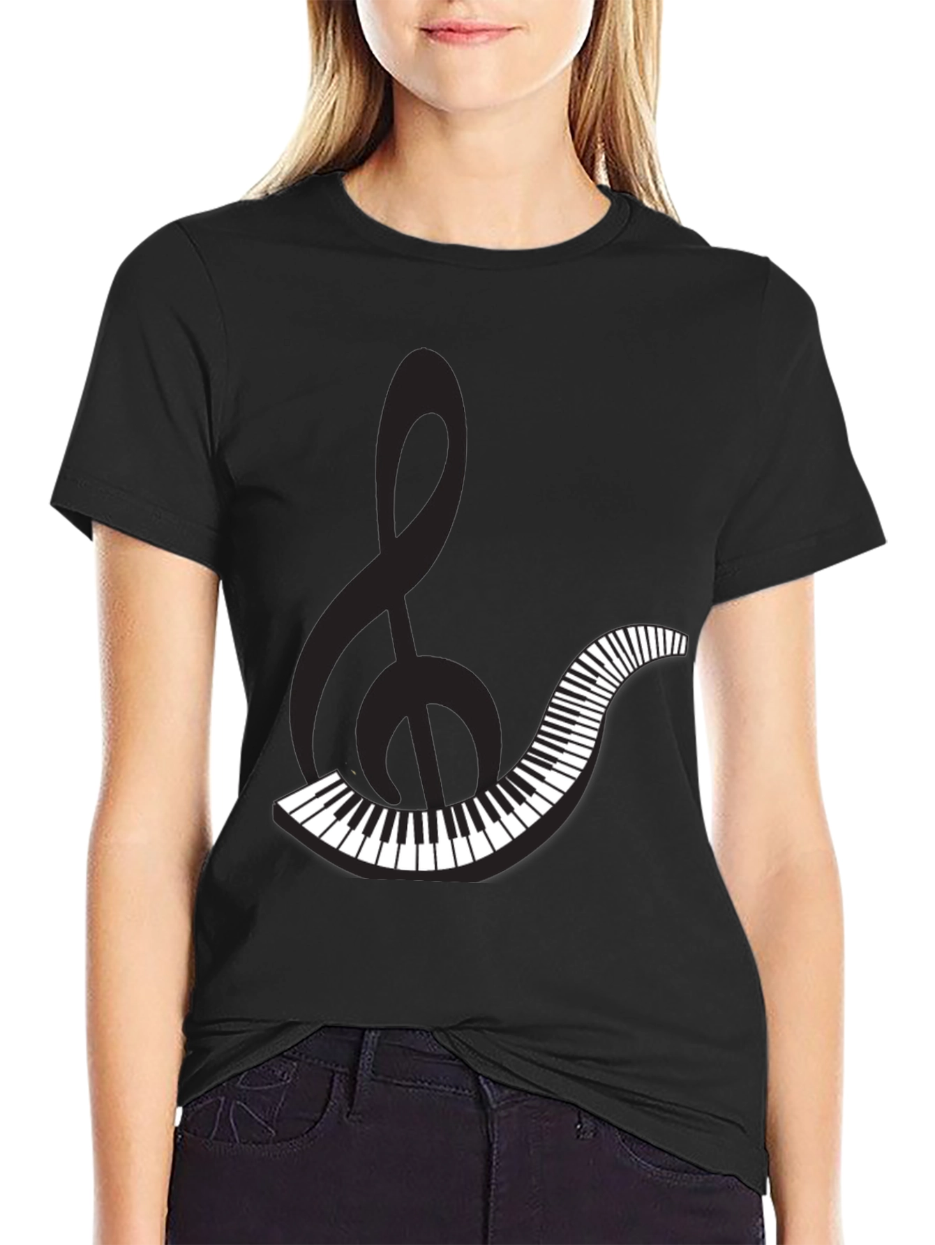 Musical Clef & Keyboard Graphic Tee