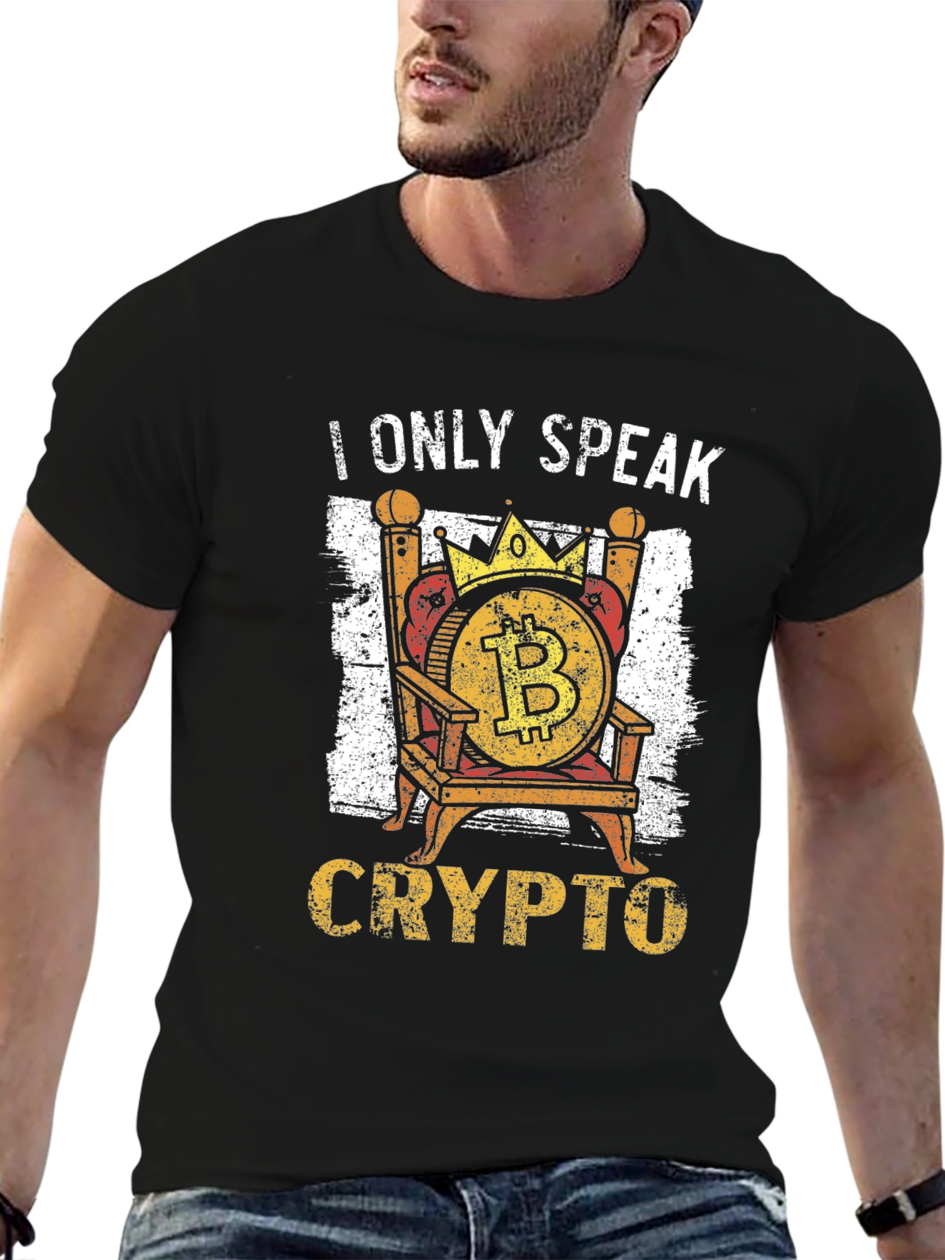 I Only Speak Crypto Bitcoin Throne T-Shirt