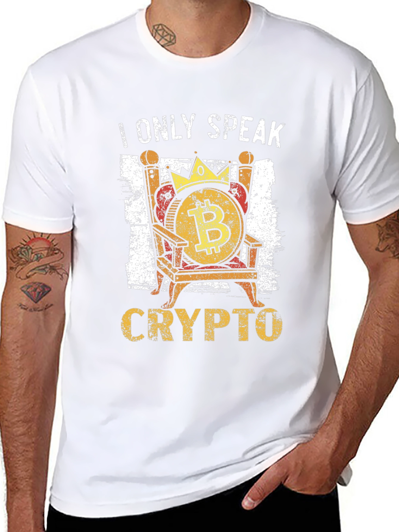 I Only Speak Crypto Bitcoin Throne T-Shirt