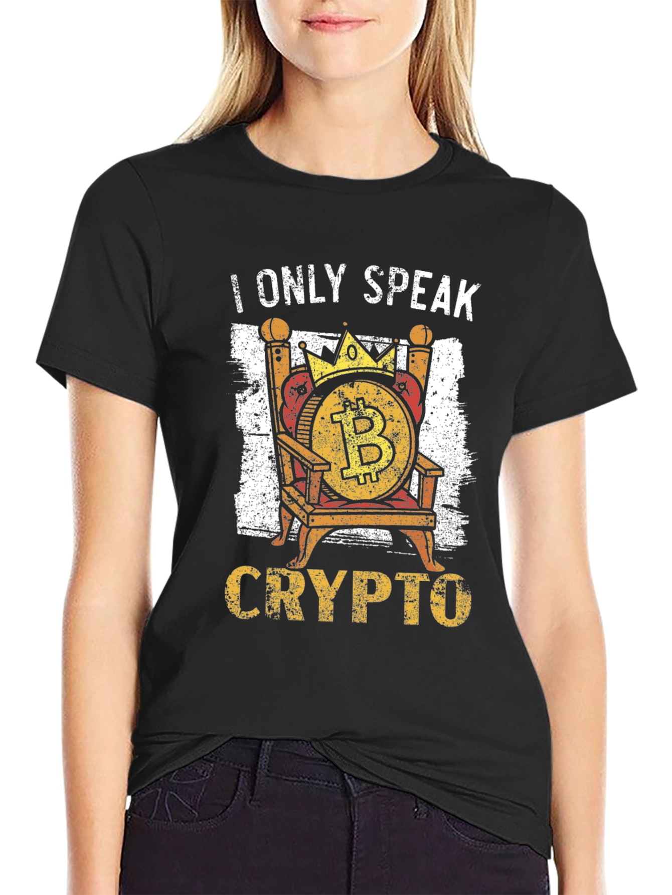 I Only Speak Crypto Bitcoin Throne T-Shirt