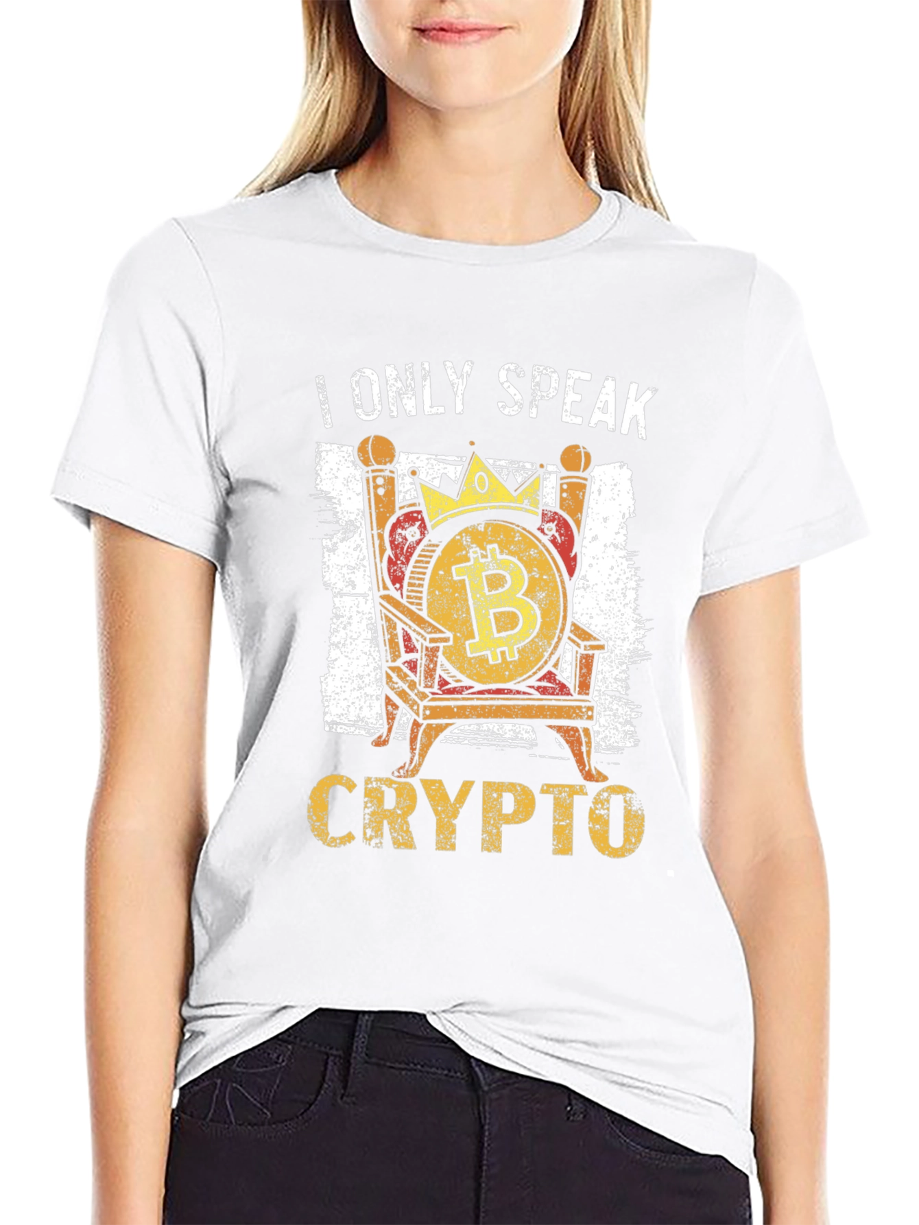 I Only Speak Crypto Bitcoin Throne T-Shirt