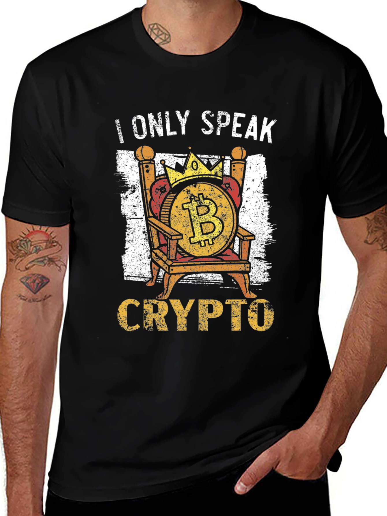 I Only Speak Crypto Bitcoin Throne T-Shirt