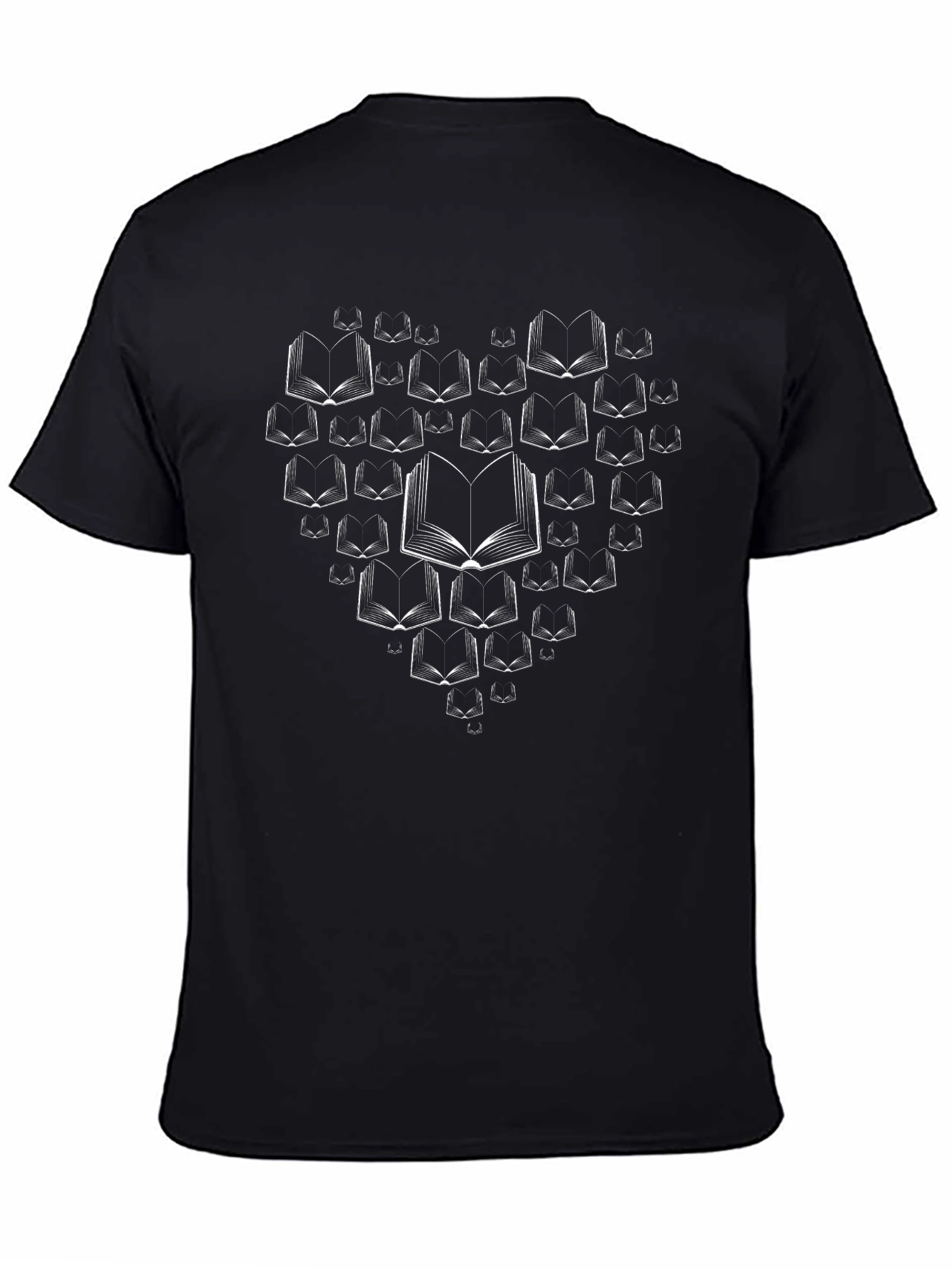 Book Lovers Heart T-Shirt - Black
