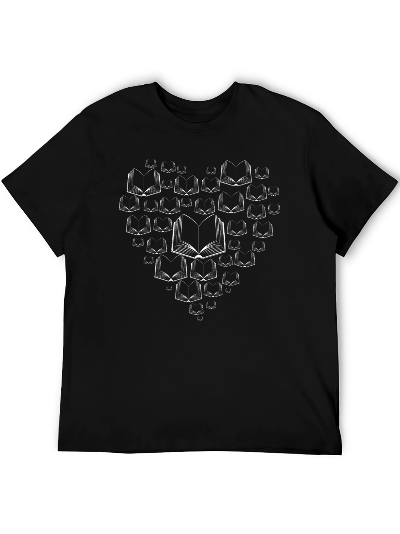 Book Lovers Heart T-Shirt - Black