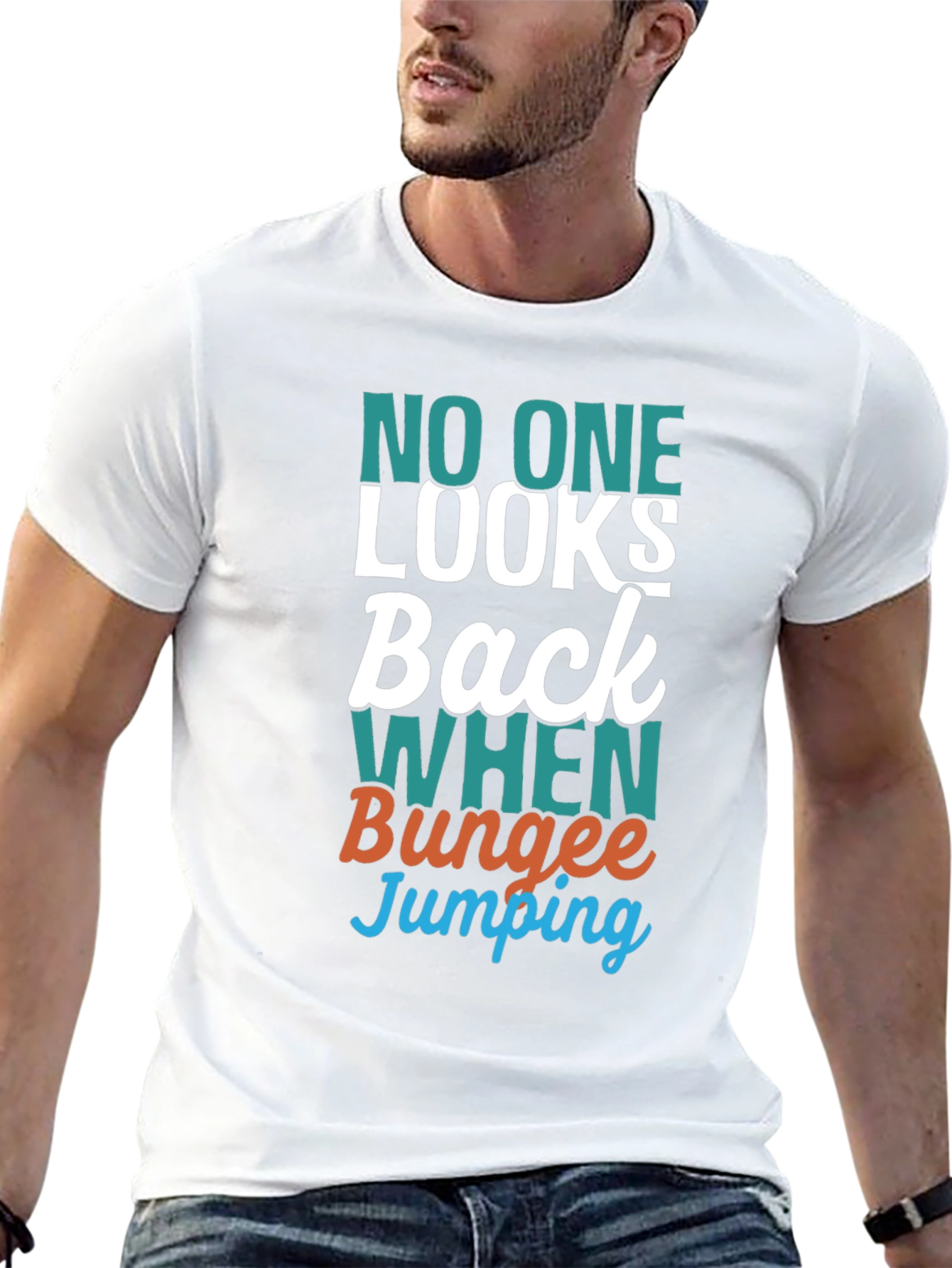 Funny Bungee Jumping T-Shirt - No One Looks Back