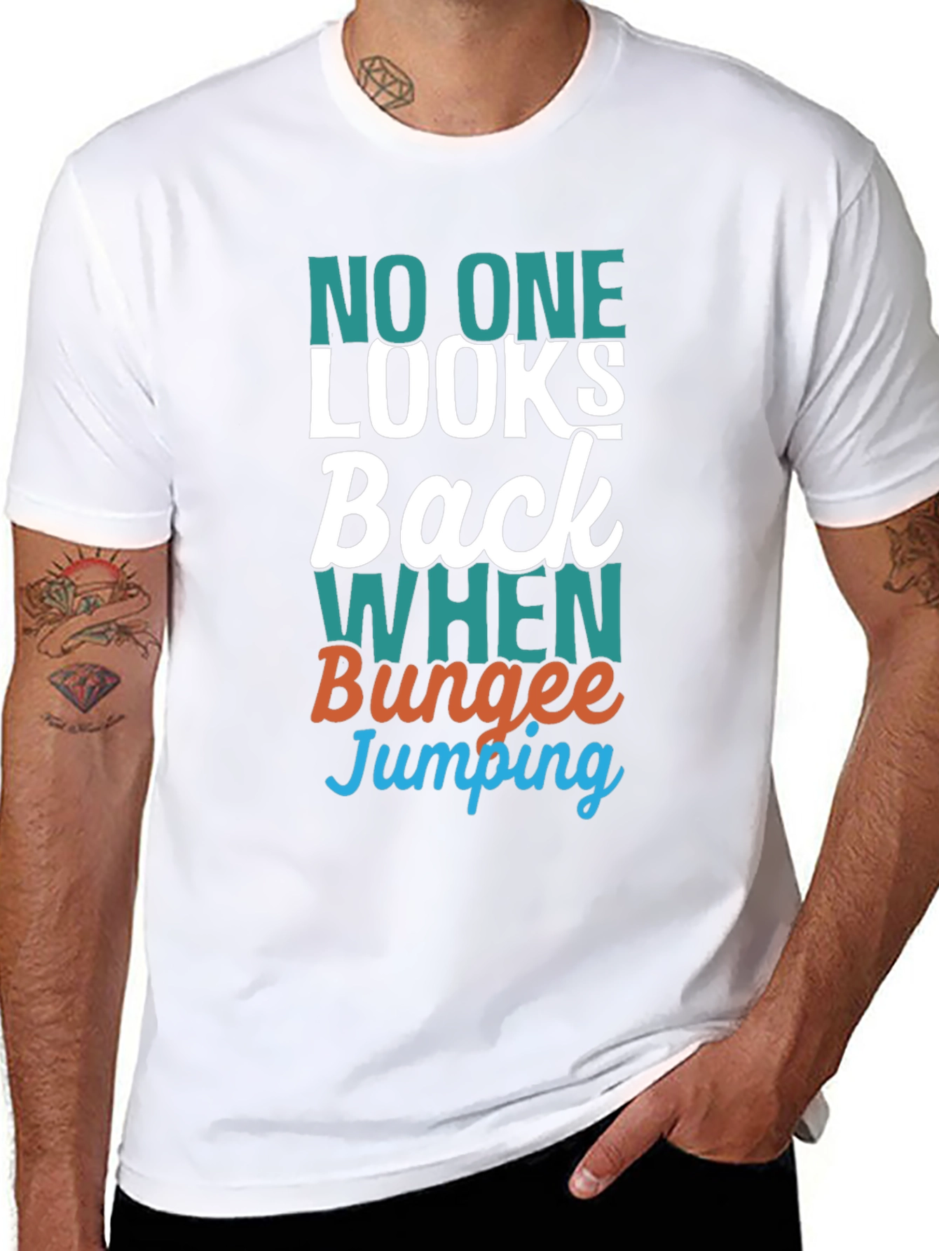 Funny Bungee Jumping T-Shirt - No One Looks Back