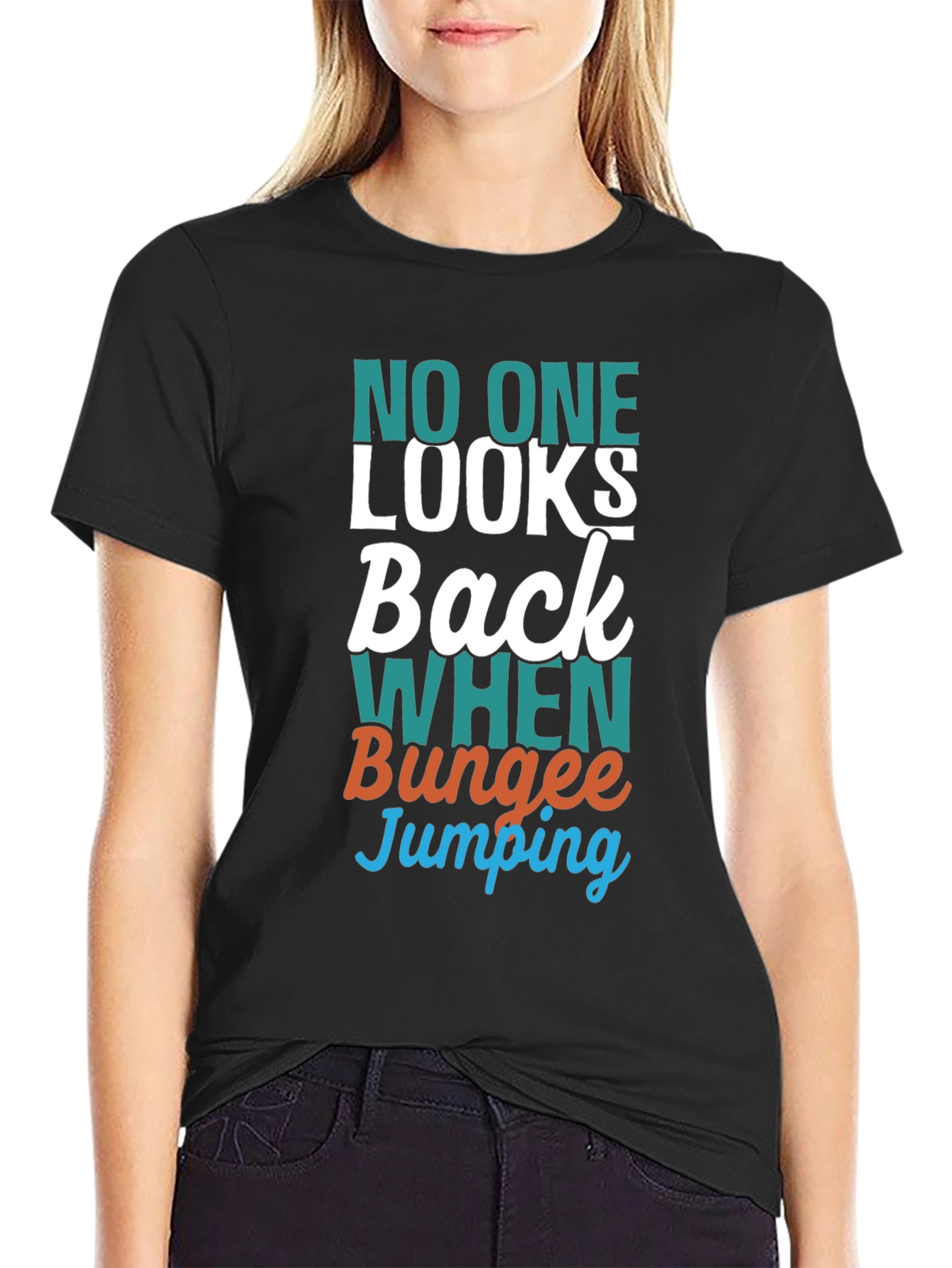 Funny Bungee Jumping T-Shirt - No One Looks Back