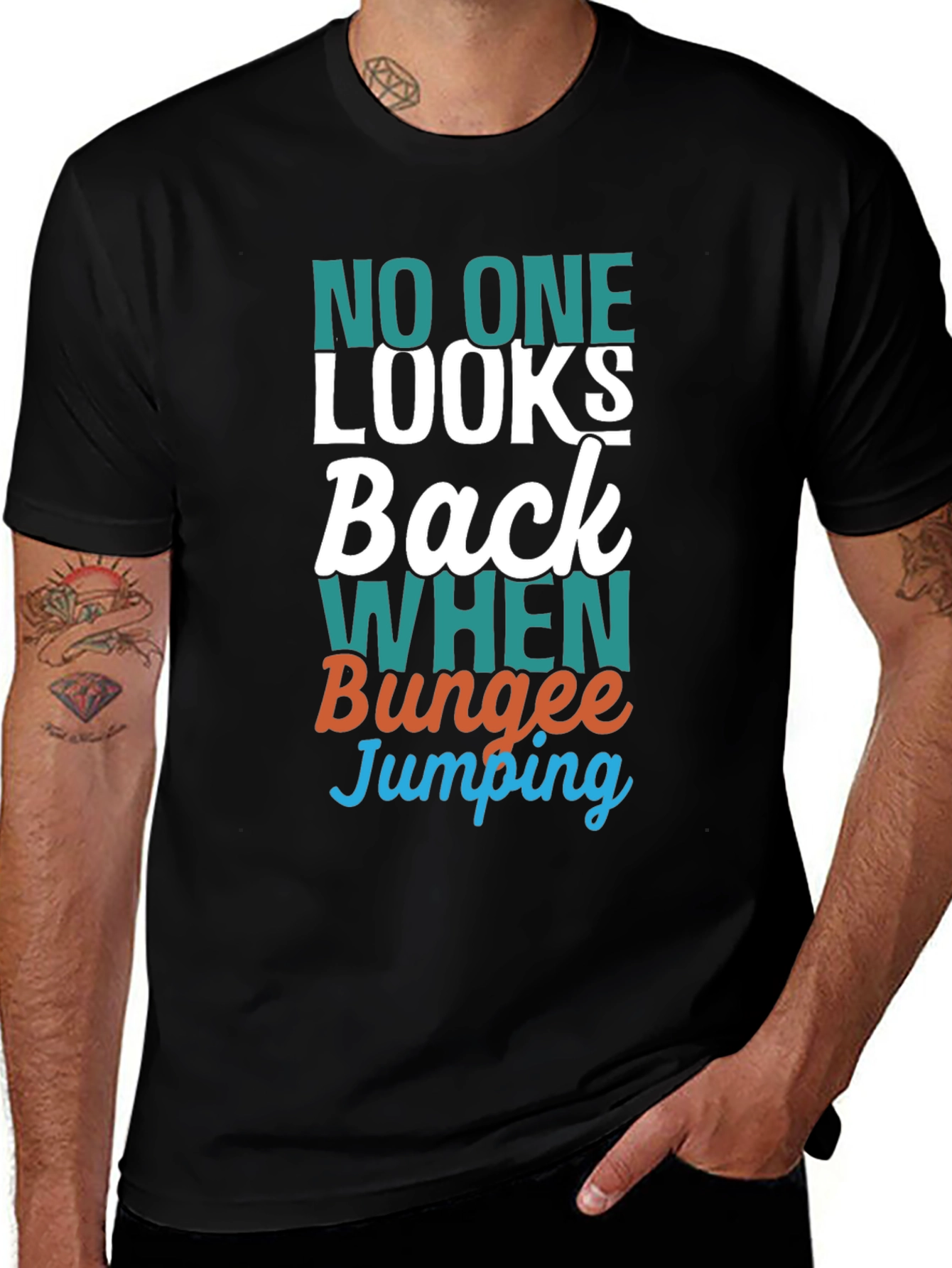 Funny Bungee Jumping T-Shirt - No One Looks Back