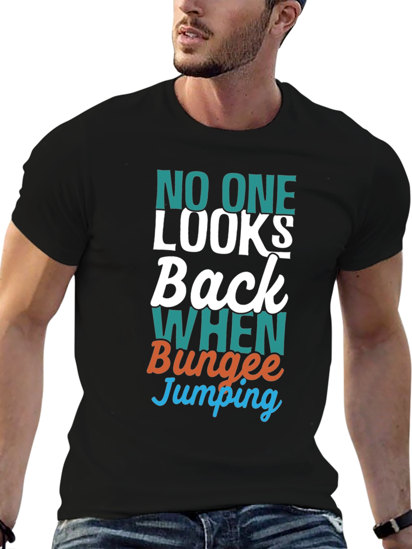 Funny Bungee Jumping T-Shirt - No One Looks Back