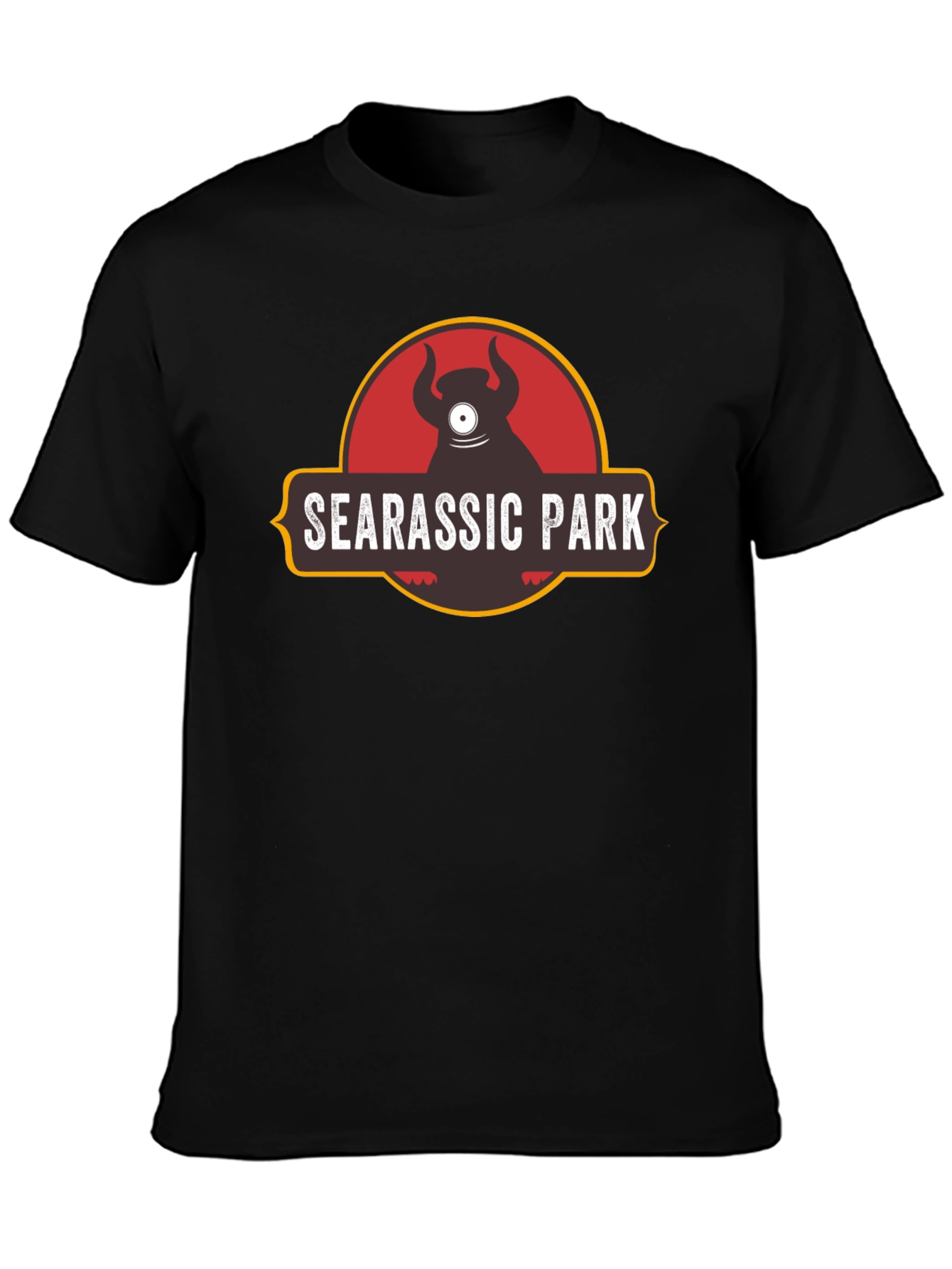 Searassic Park Black T-Shirt - Funny Monster Tee