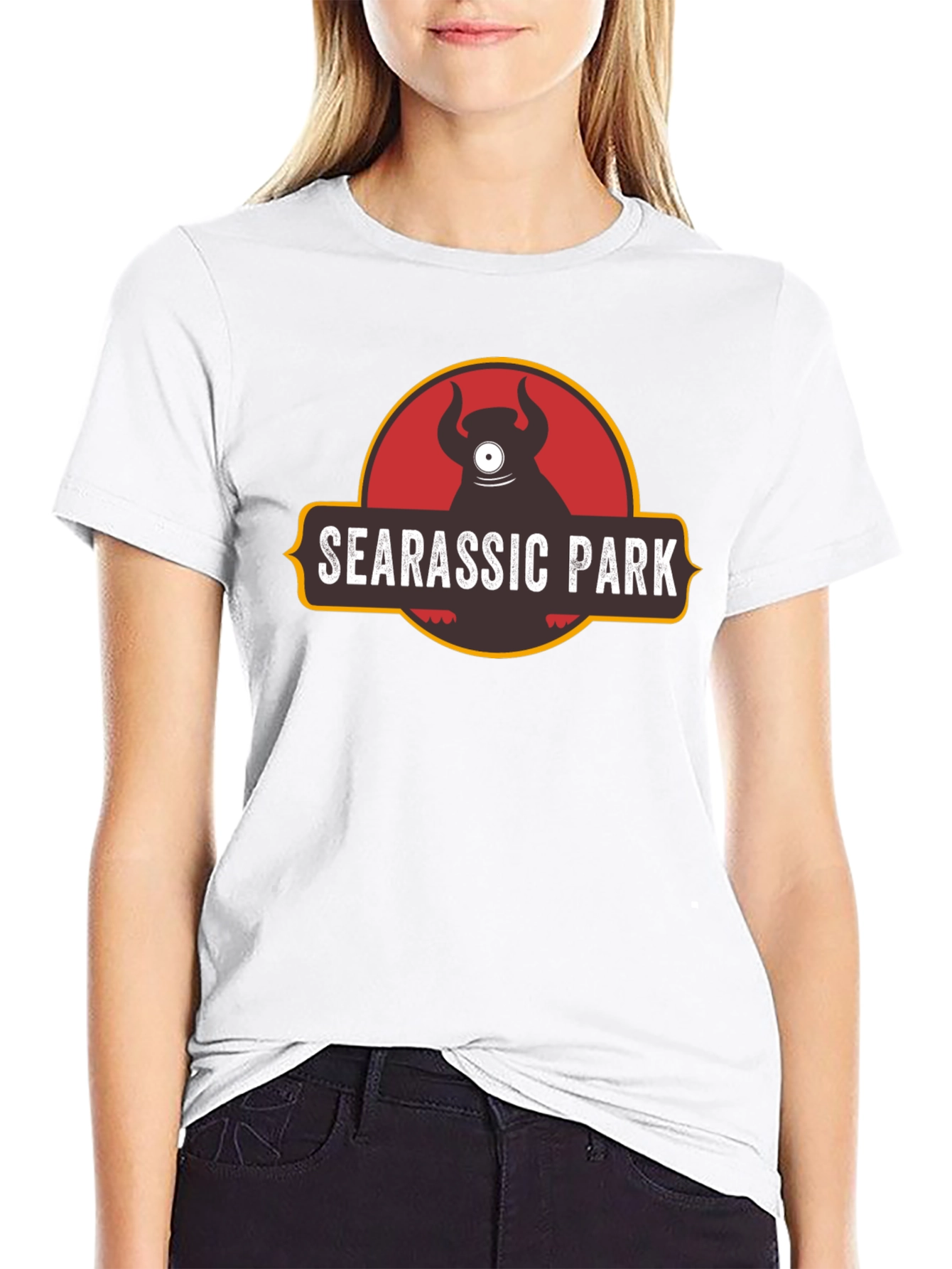 Searassic Park Black T-Shirt - Funny Monster Tee