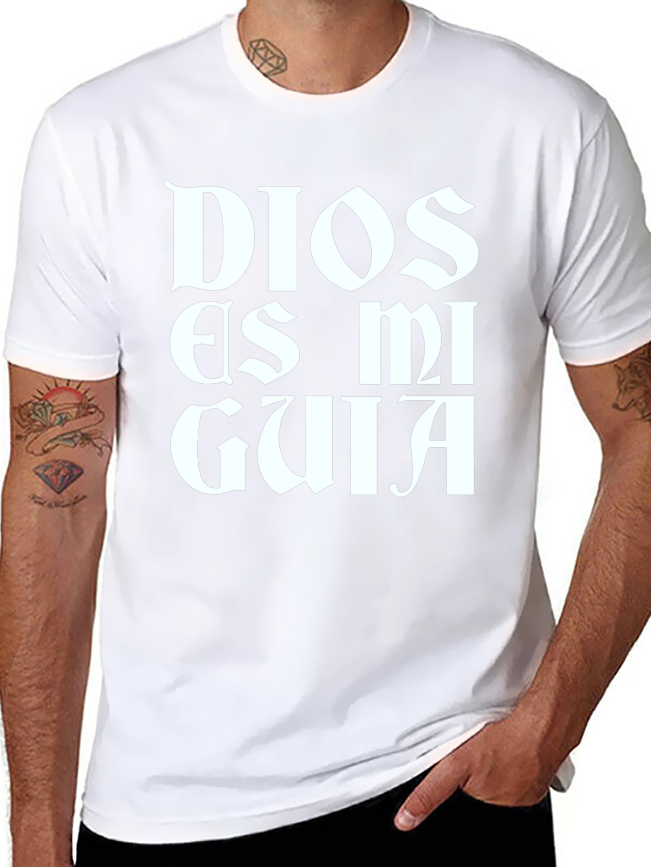 Dios Es Mi Guia Black Graphic Tee