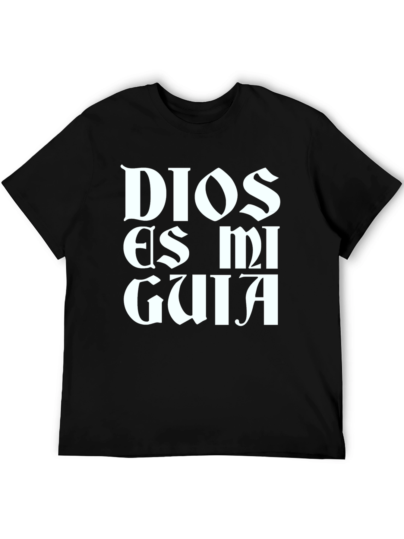 Dios Es Mi Guia Black Graphic Tee