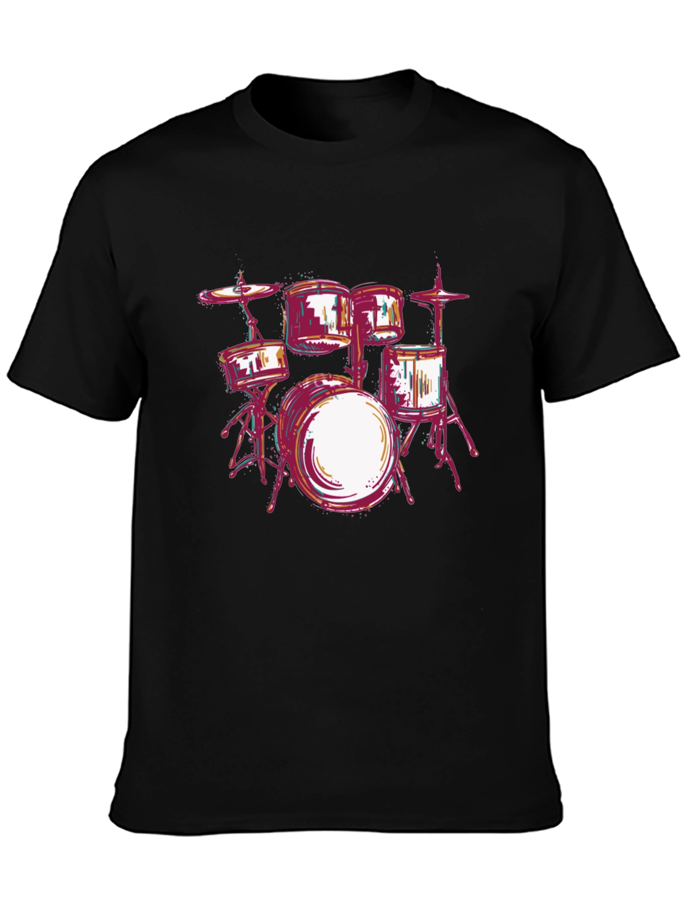 Drum Kit Graphic Tee - Music Lovers T-Shirt