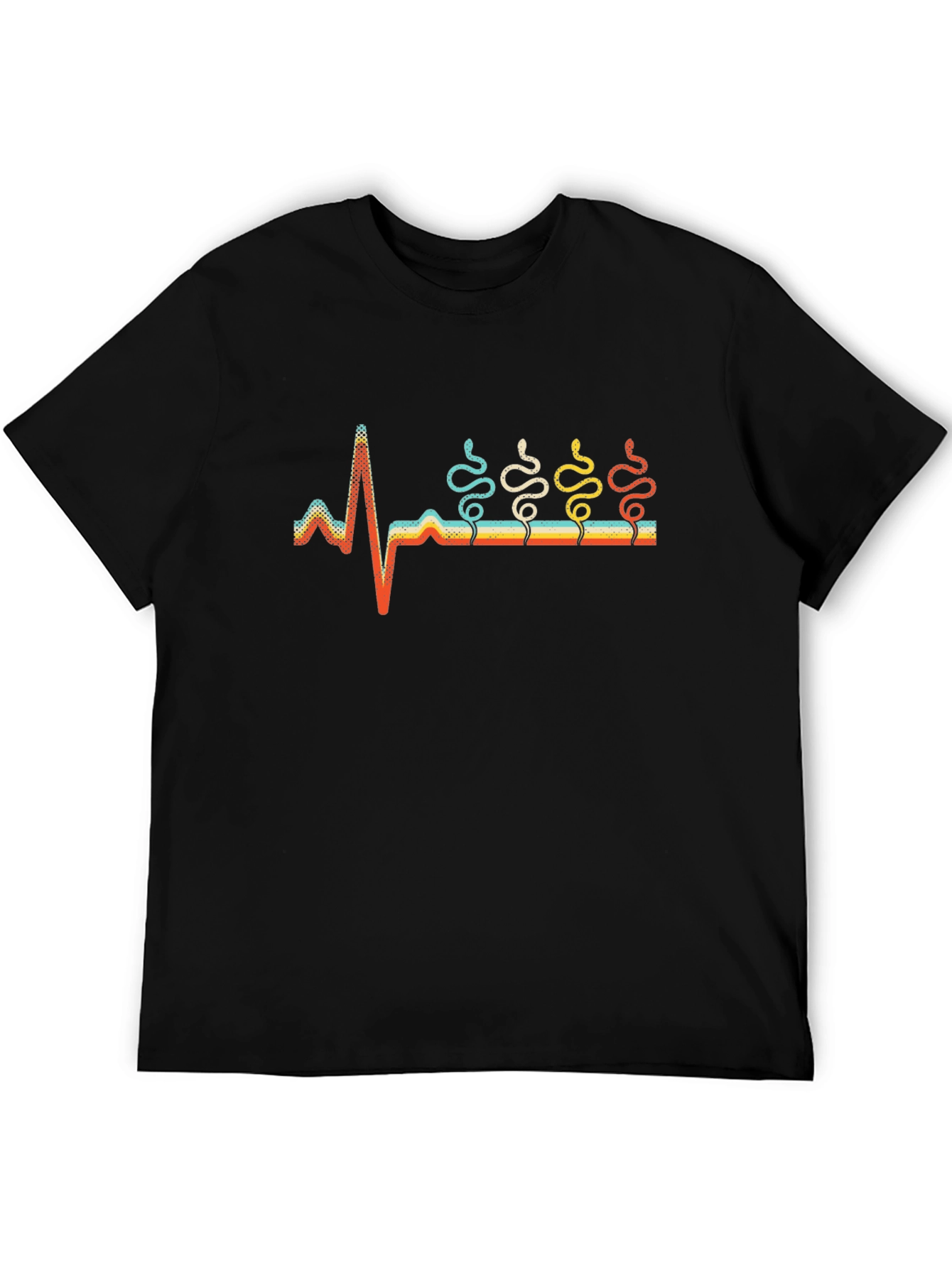 Heartbeat Snake Retro Graphic T-Shirt