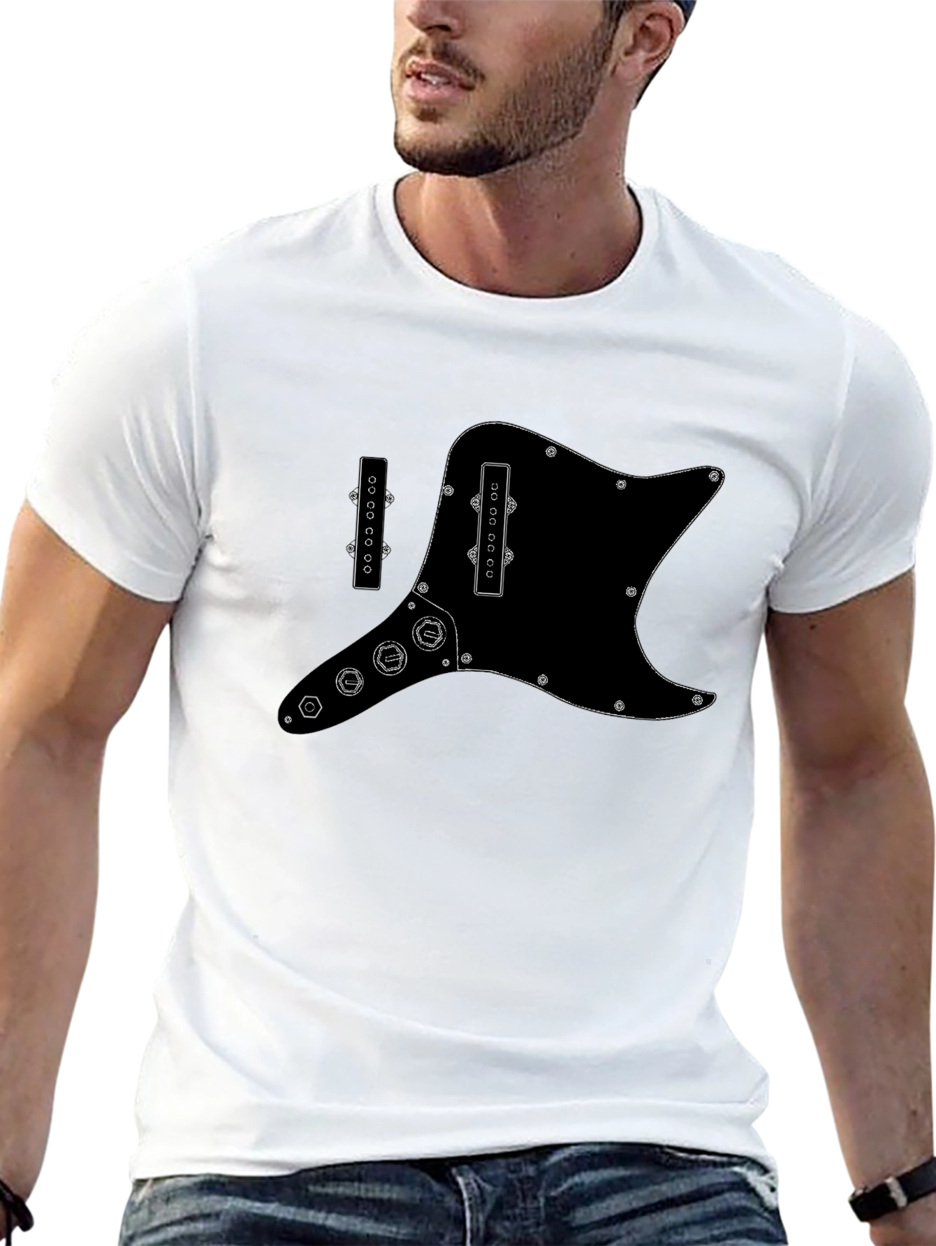 Electric Guitar Pickguard Graphic Tee - Black