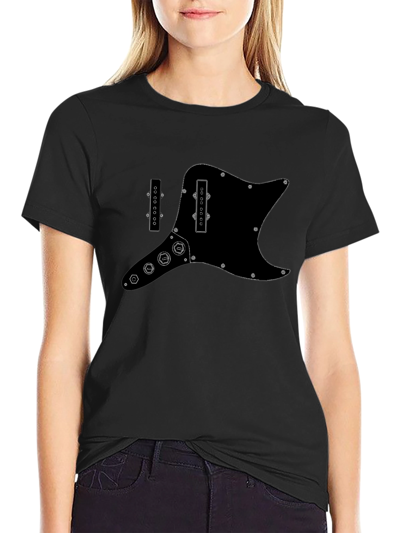 Electric Guitar Pickguard Graphic Tee - Black