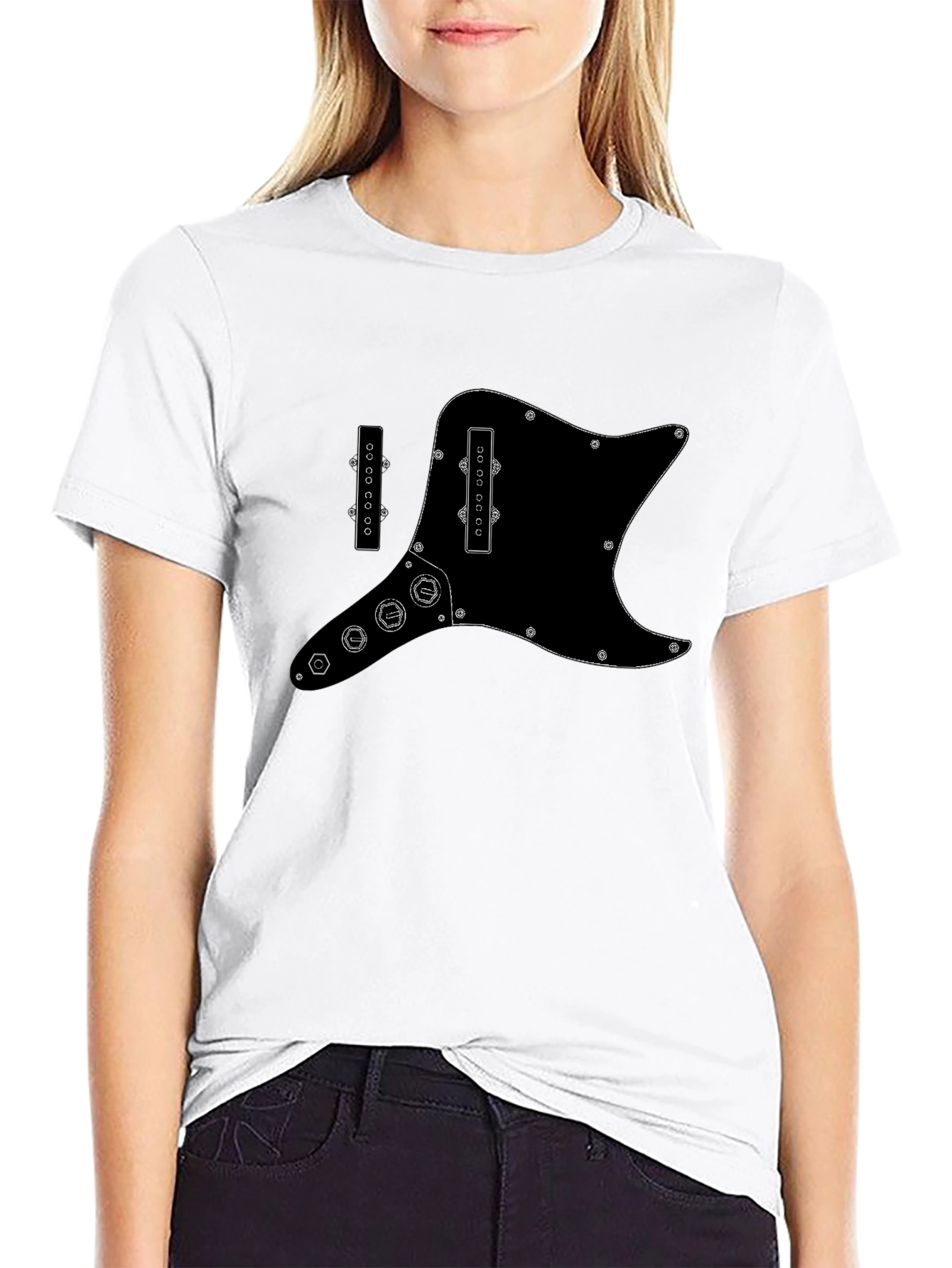 Electric Guitar Pickguard Graphic Tee - Black