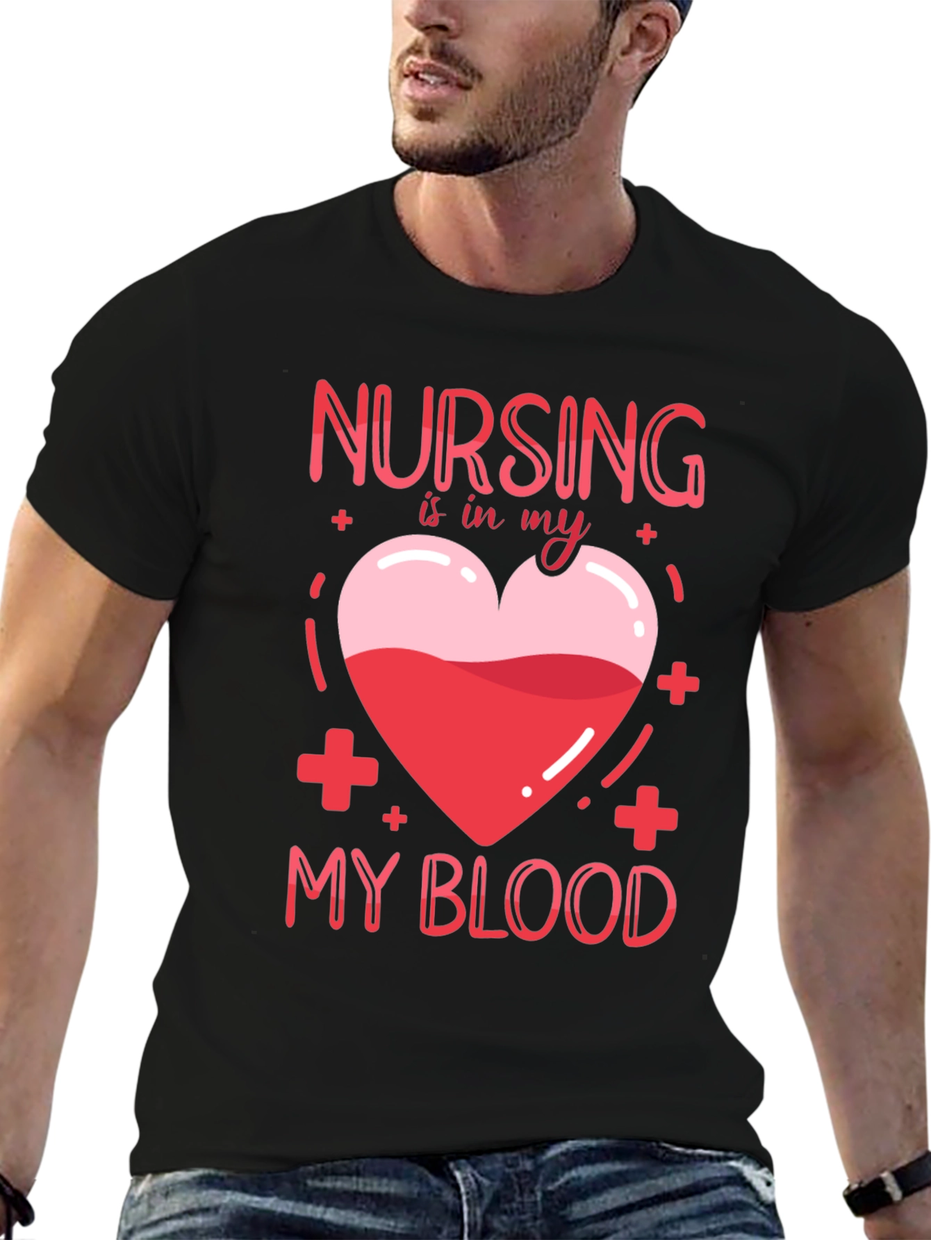 Nursing Is In My Blood T-Shirt Nurse Gift