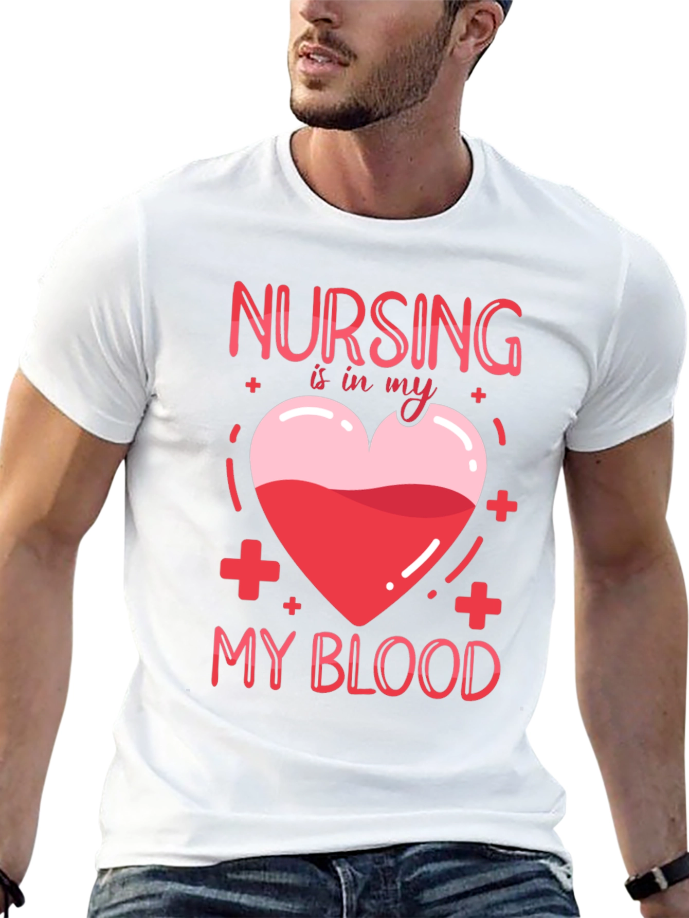 Nursing Is In My Blood T-Shirt Nurse Gift