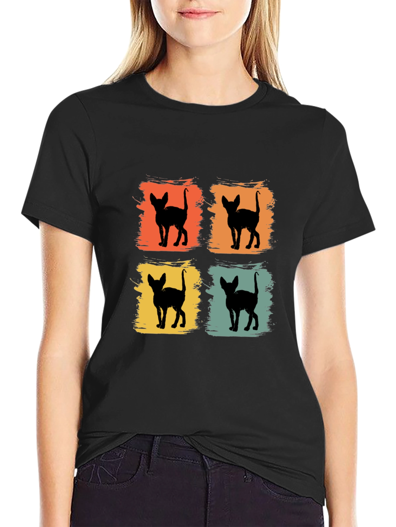 Retro Cat Silhouette T-Shirt