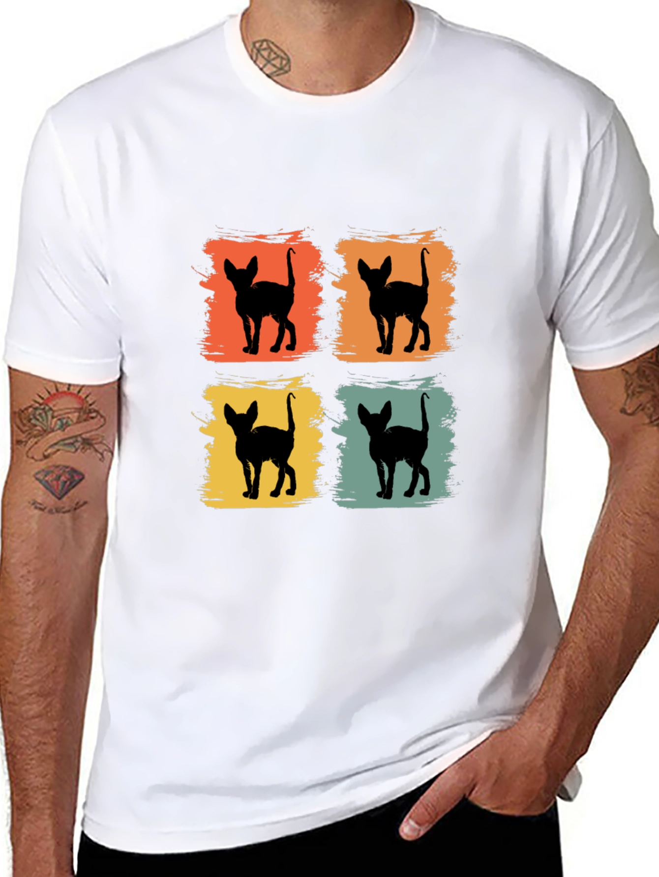 Retro Cat Silhouette T-Shirt