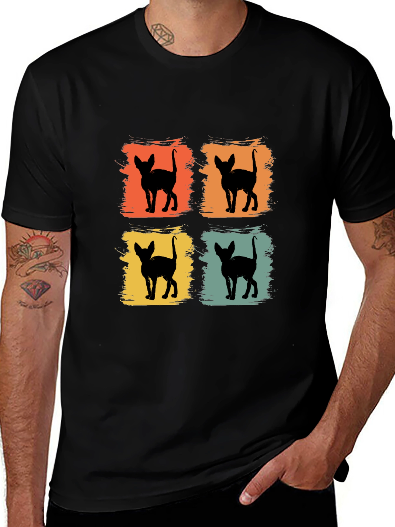 Retro Cat Silhouette T-Shirt